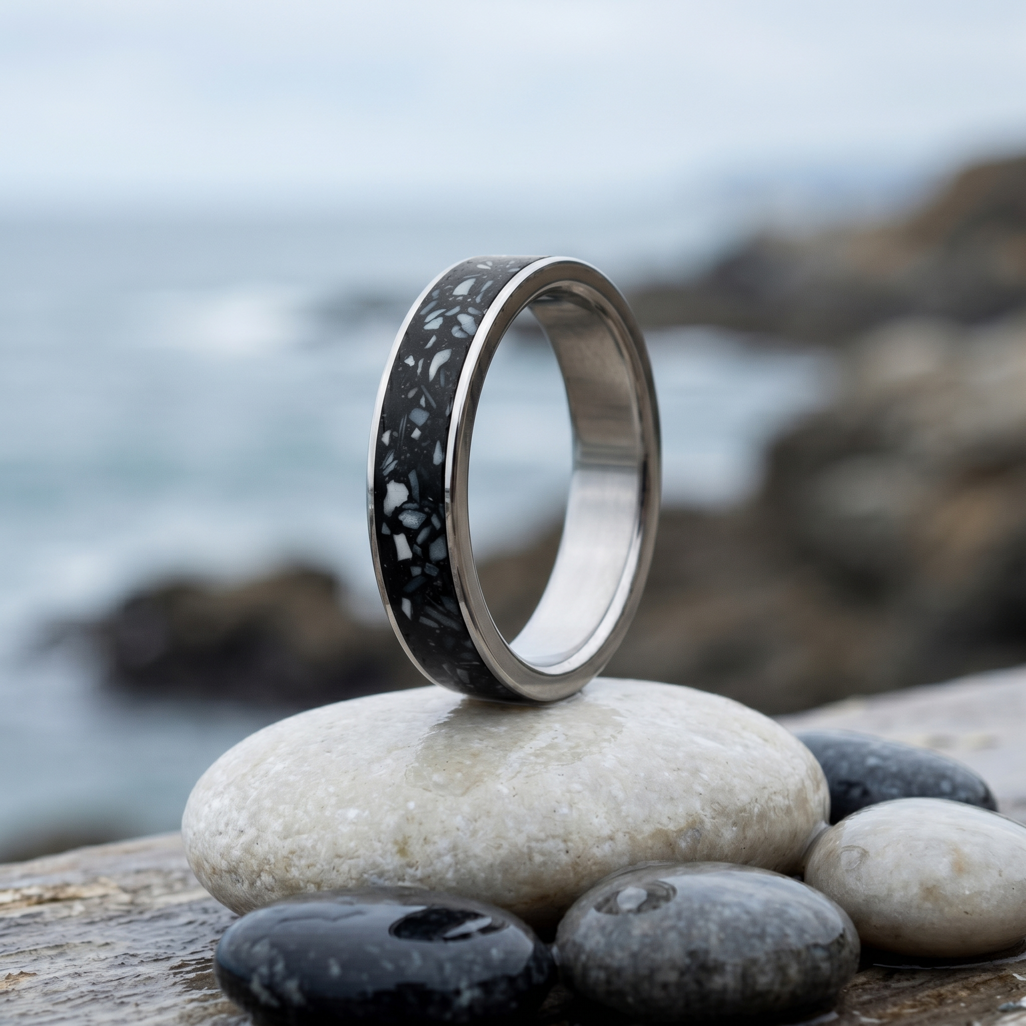 SET COMBINED NACRE BLACK CONCRETE AND TITANIUM
