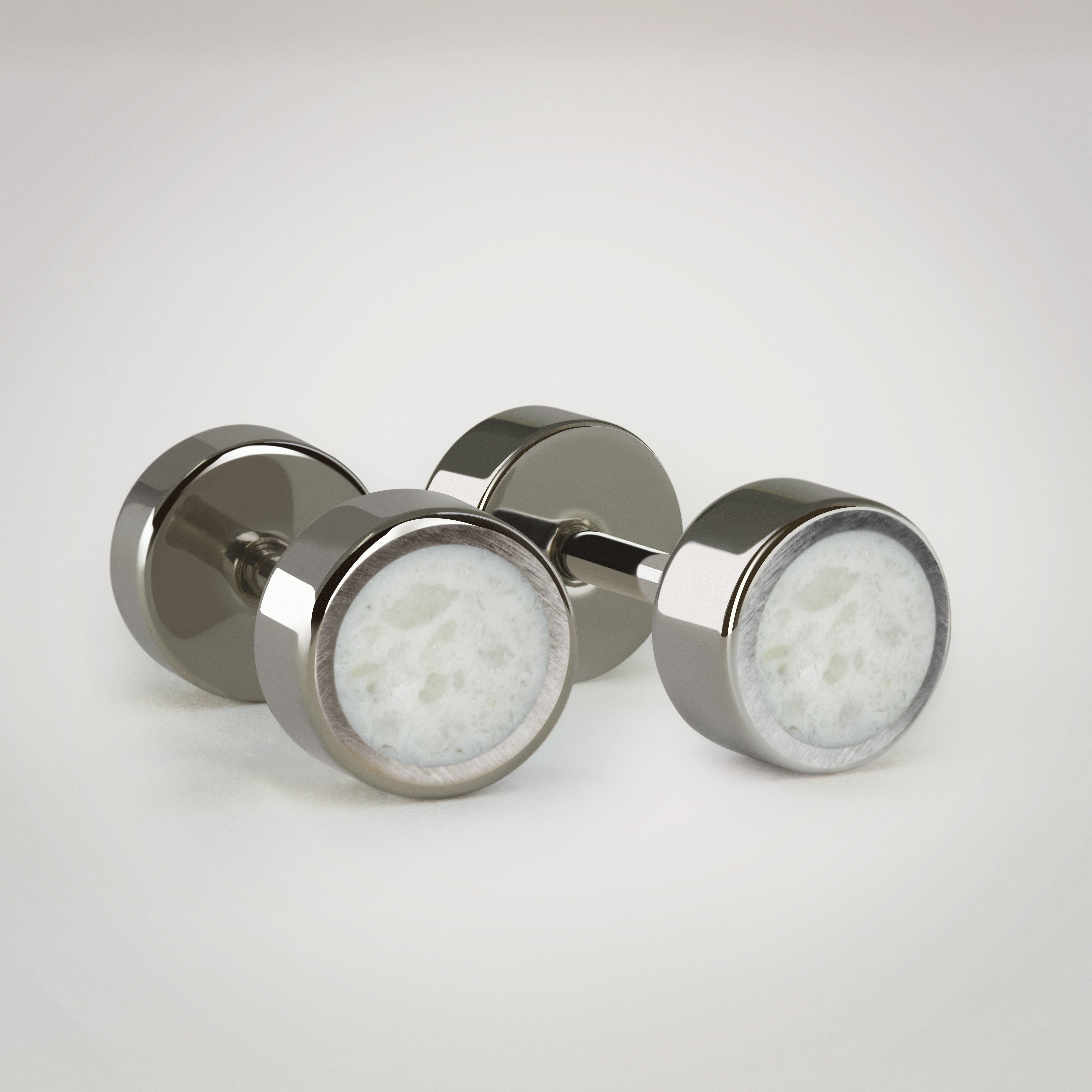 Titanium and Carrara Marble earrings S