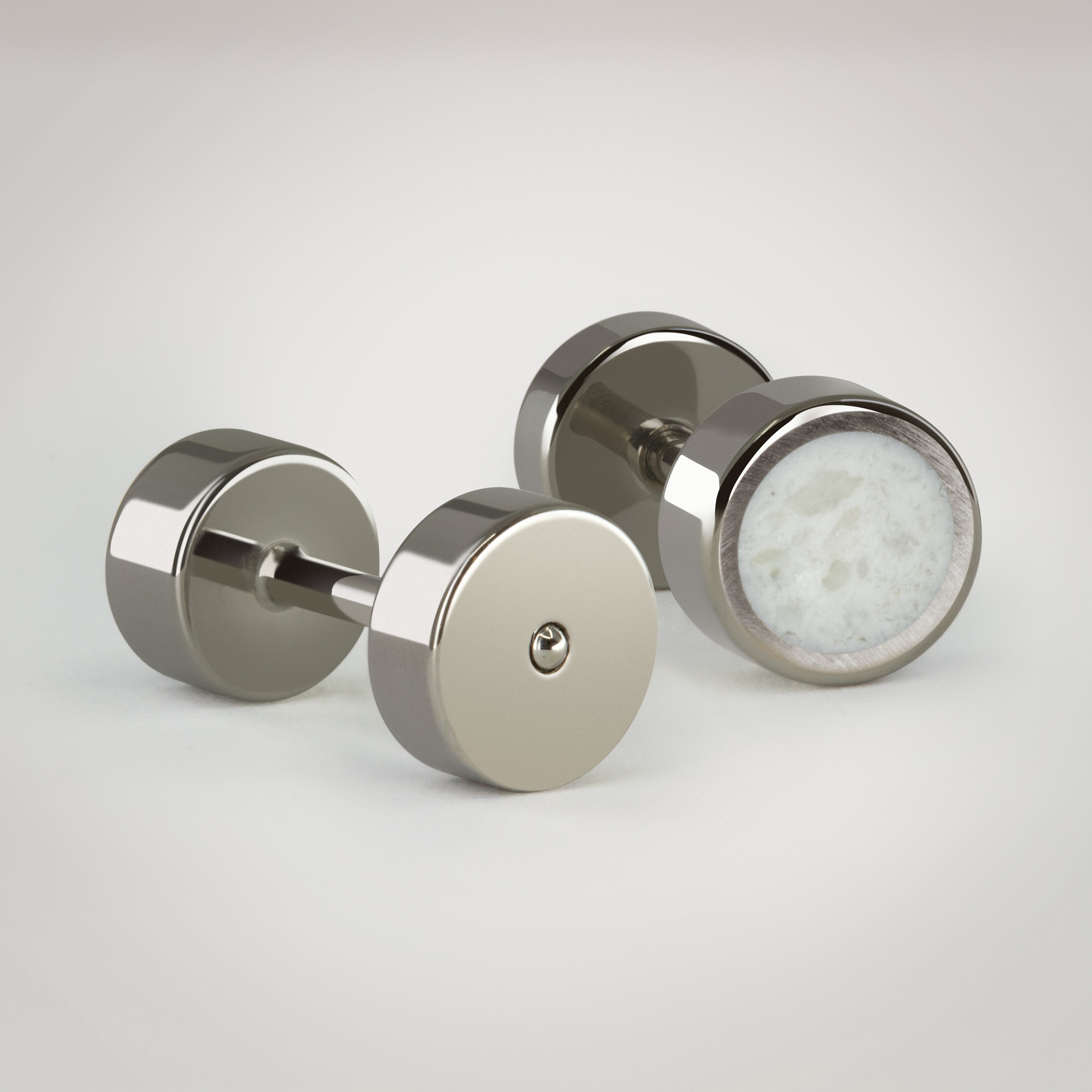 Titanium and Carrara Marble earrings S