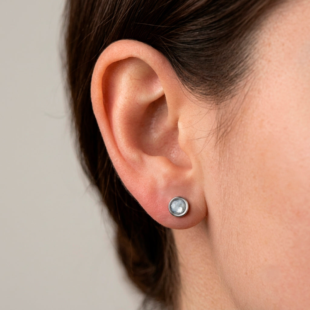 Titanium & Nacre Earrings S