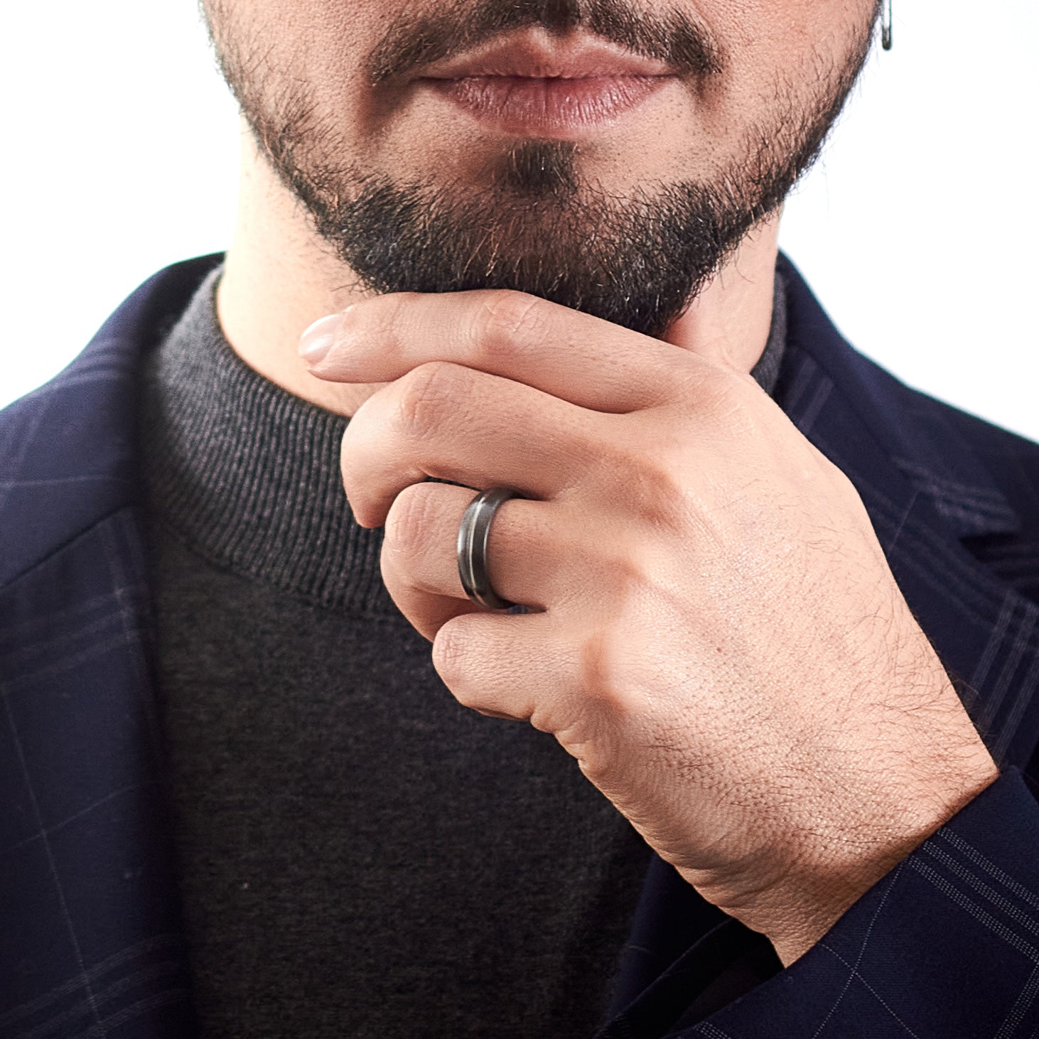 Black Zirconium Low Relief Ring