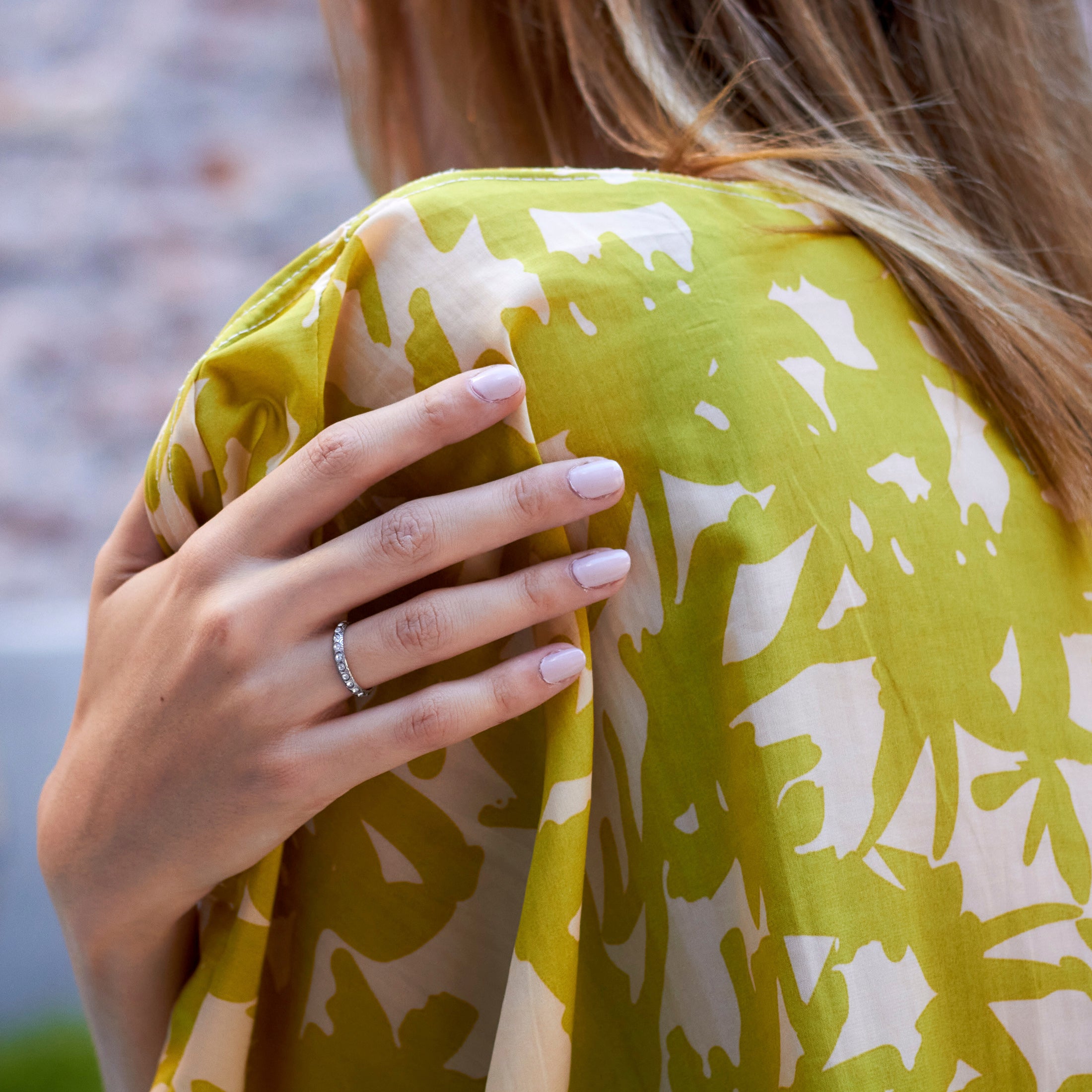 Half Eternity damascus steel ring