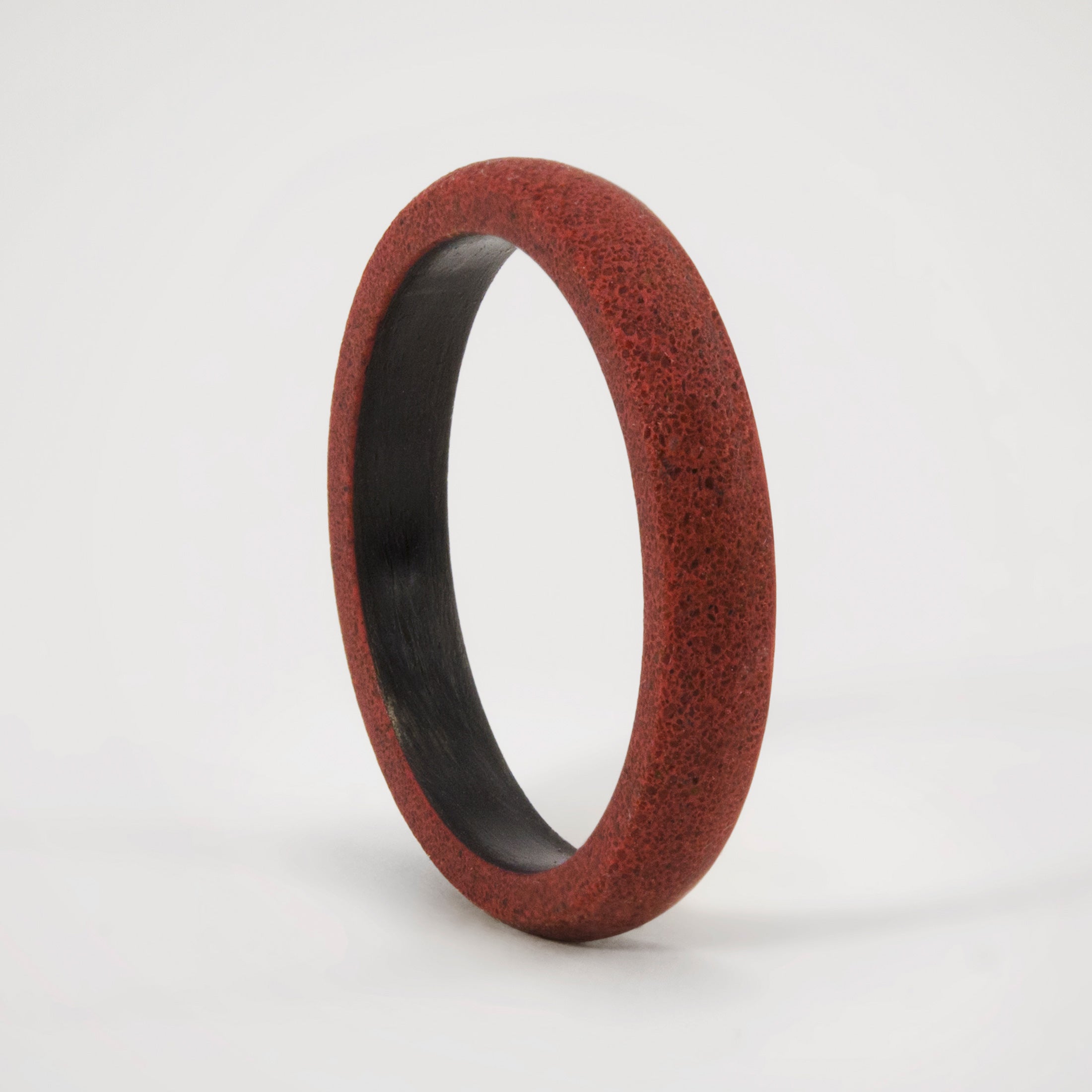 RED CONCRETE and CARBON FIBER ring