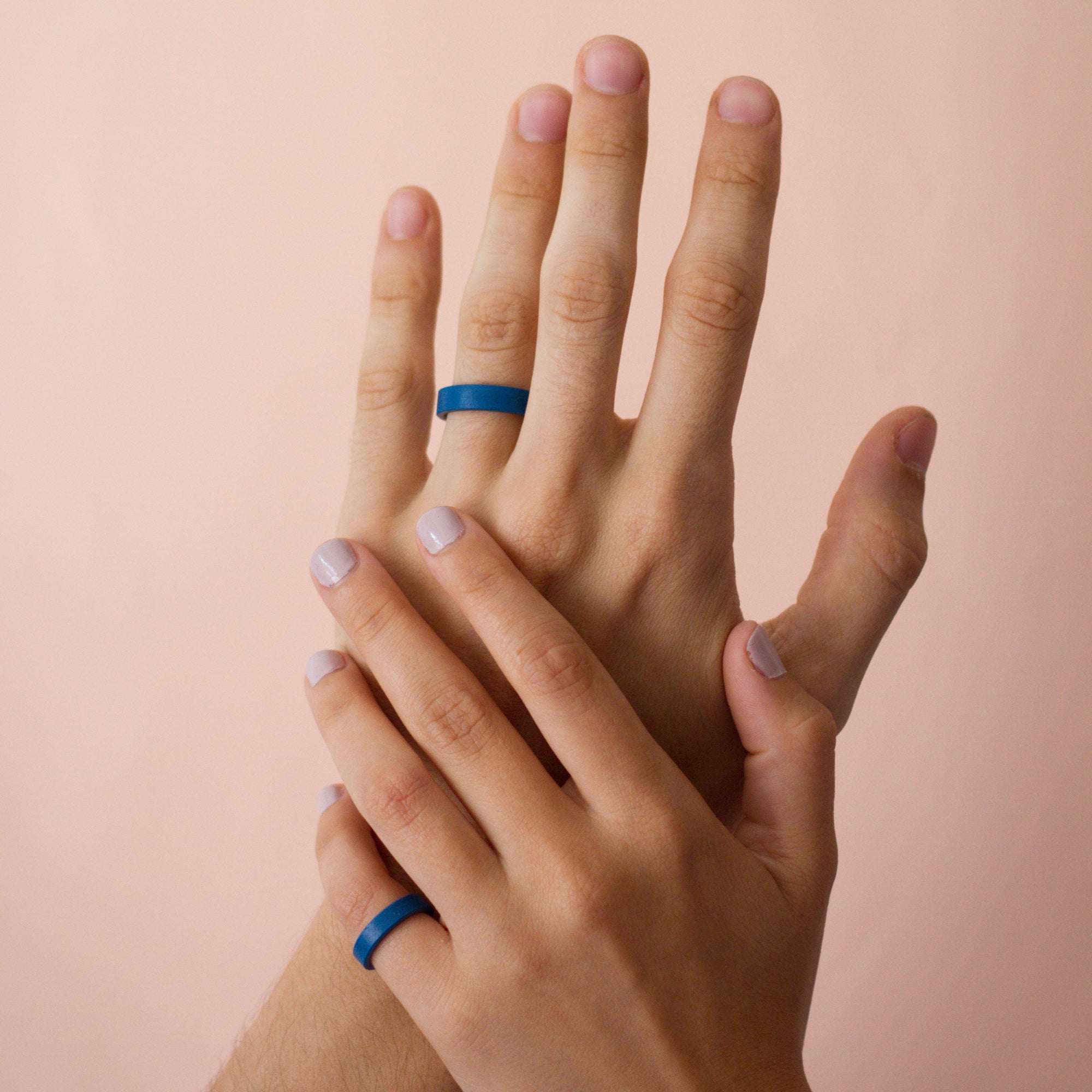 Blue concrete and carbon fiber Flat Ring