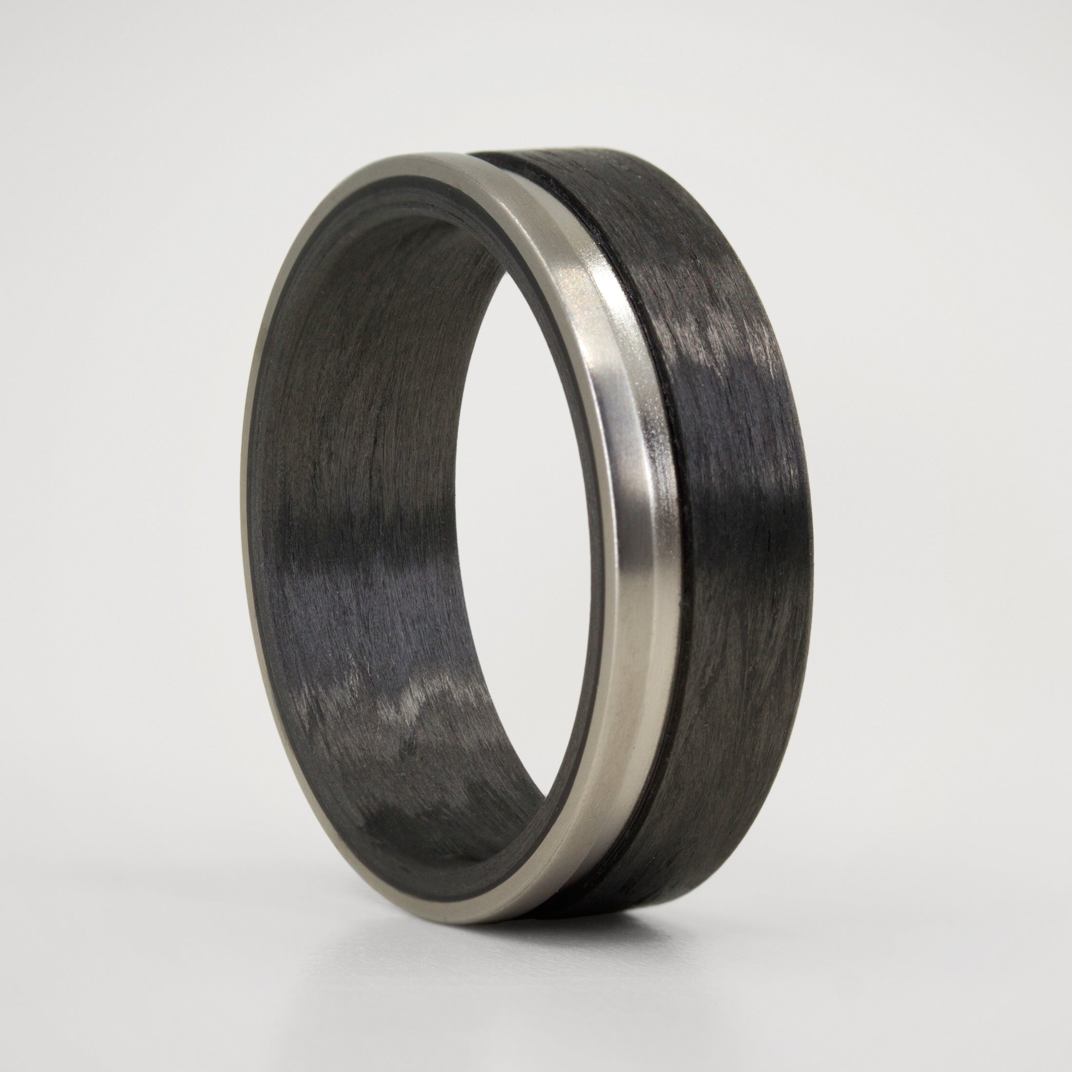 Carbon fiber and Titanium Low Relief combined Ring
