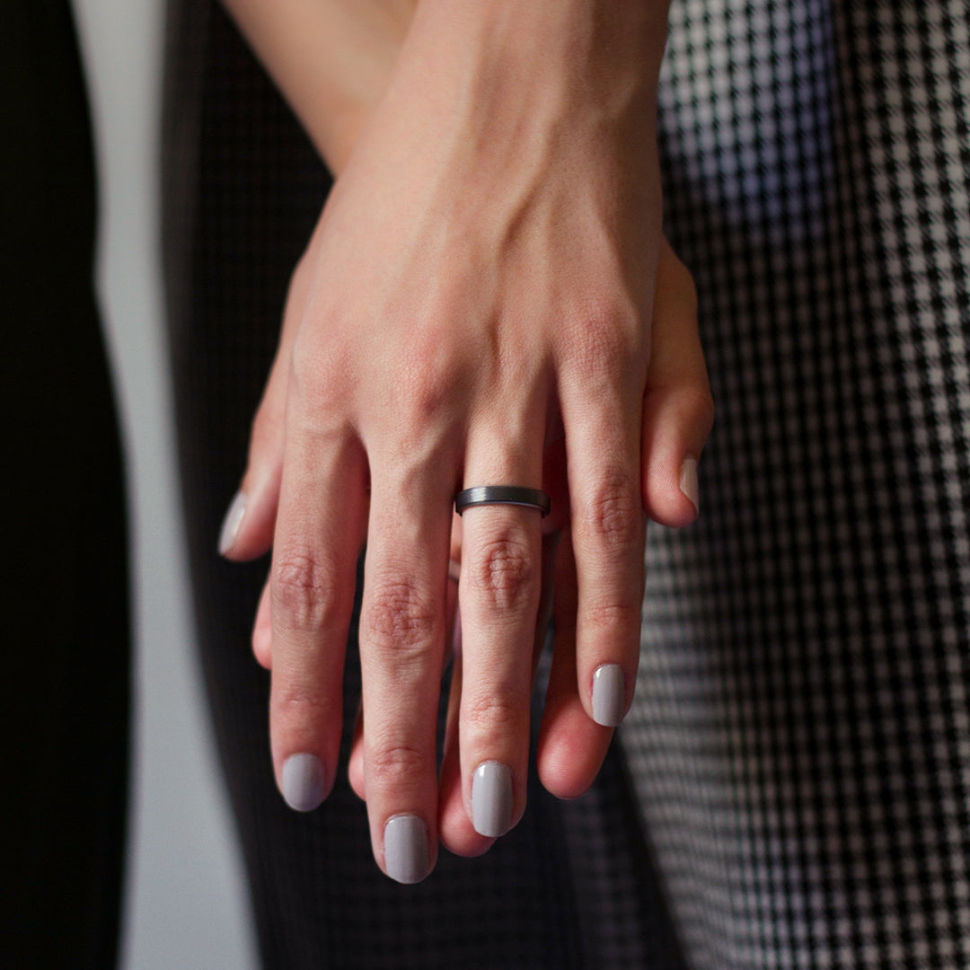 Carbon Fiber and titanium Beveled Ring