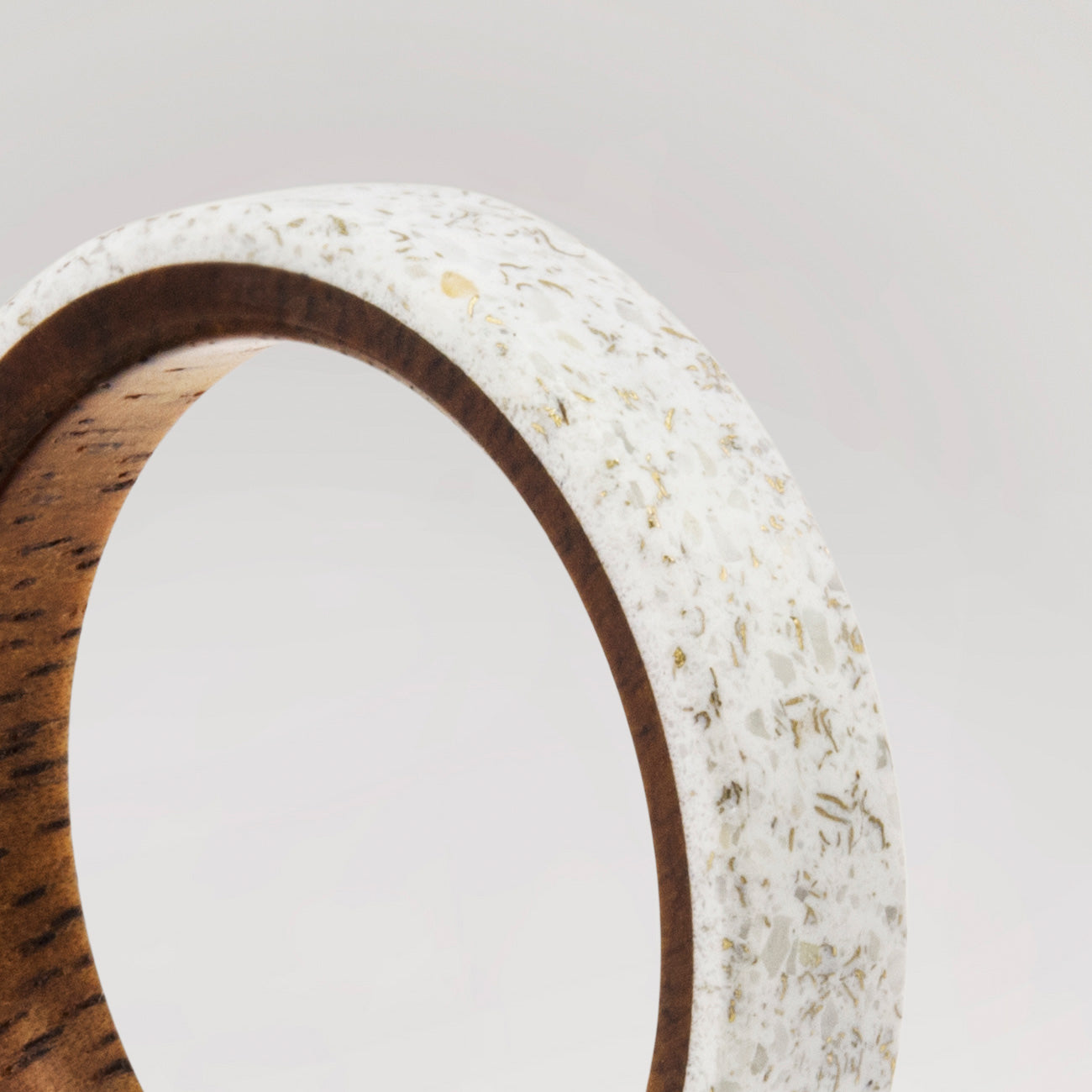 Carrara Marble bronze & wood Ring