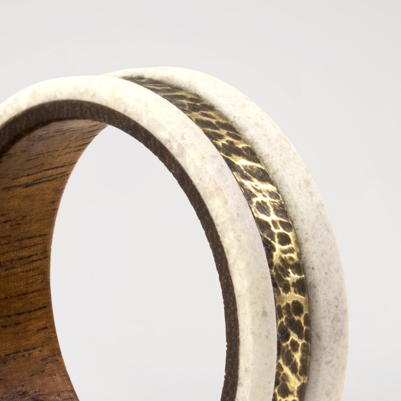 Carrara marble bronze & wood