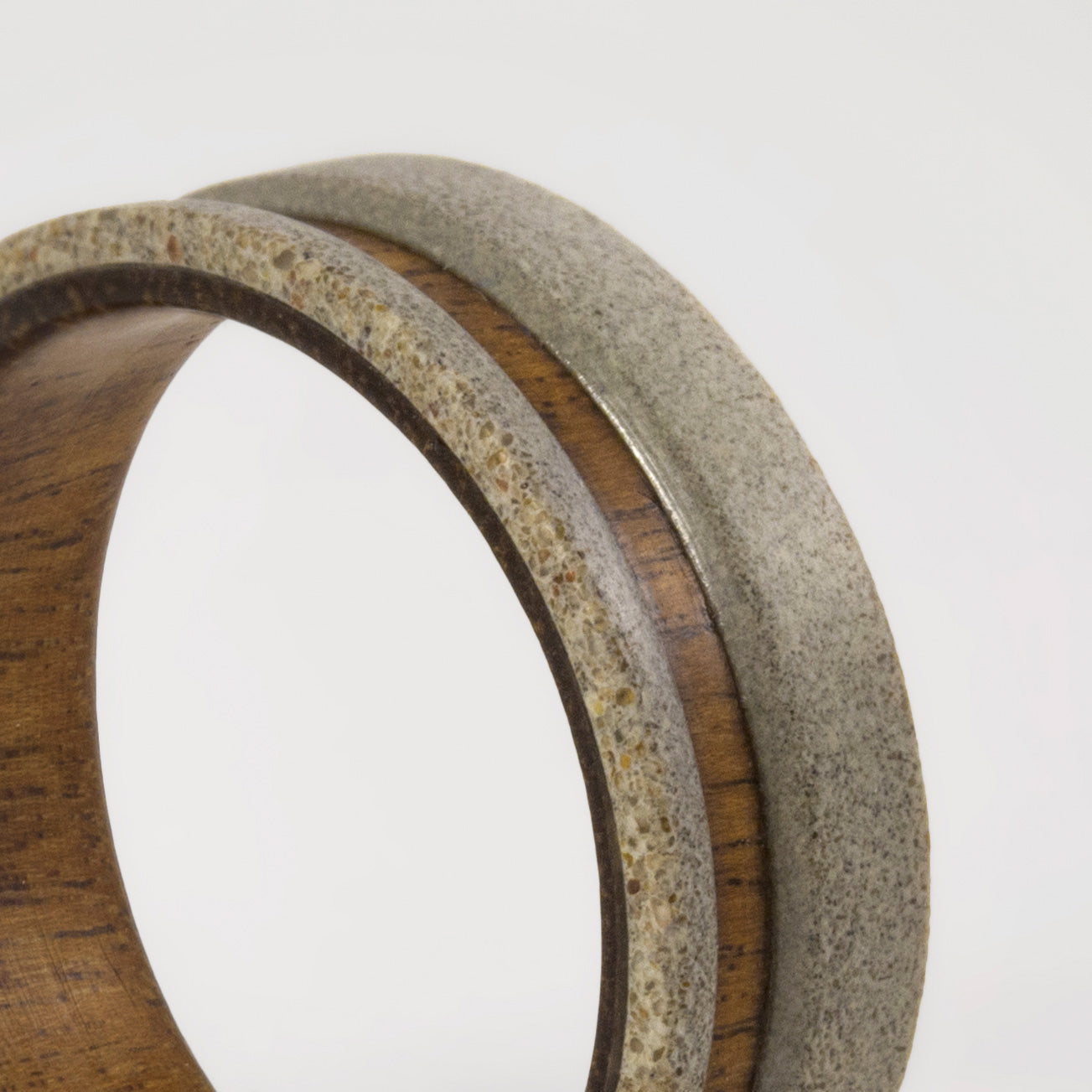 Light Gray concrete and incense wood ring