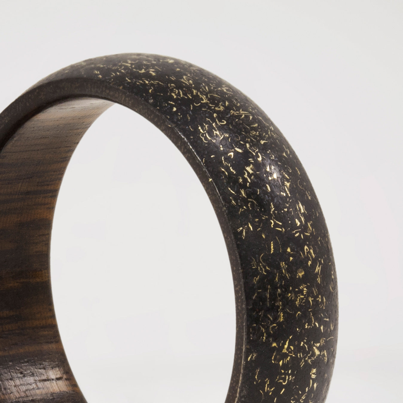 black concrete bronze and wood Ring