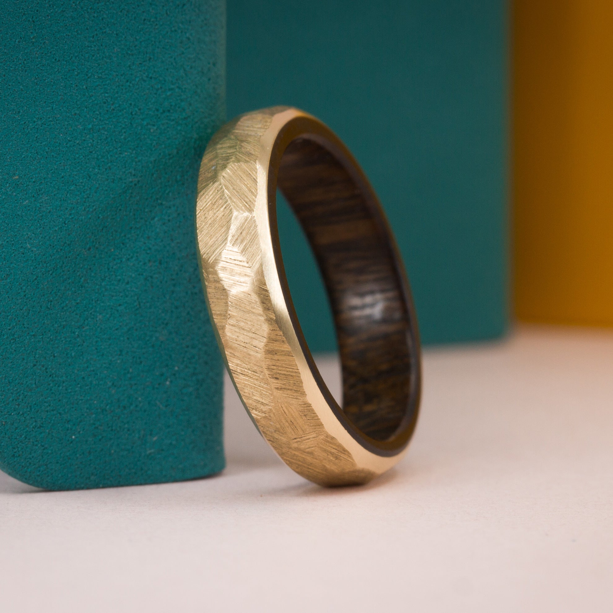 Hammered gold & wood