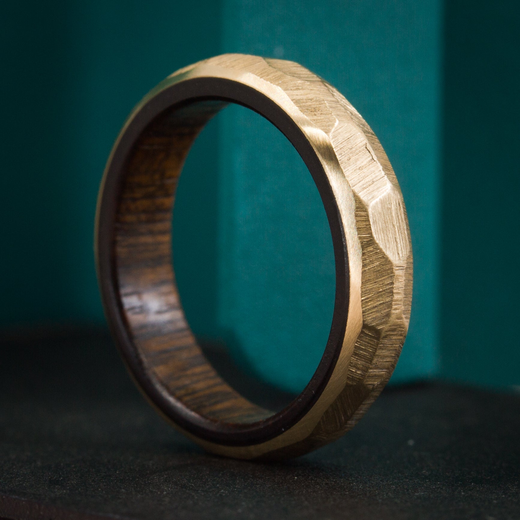 Hammered gold & wood