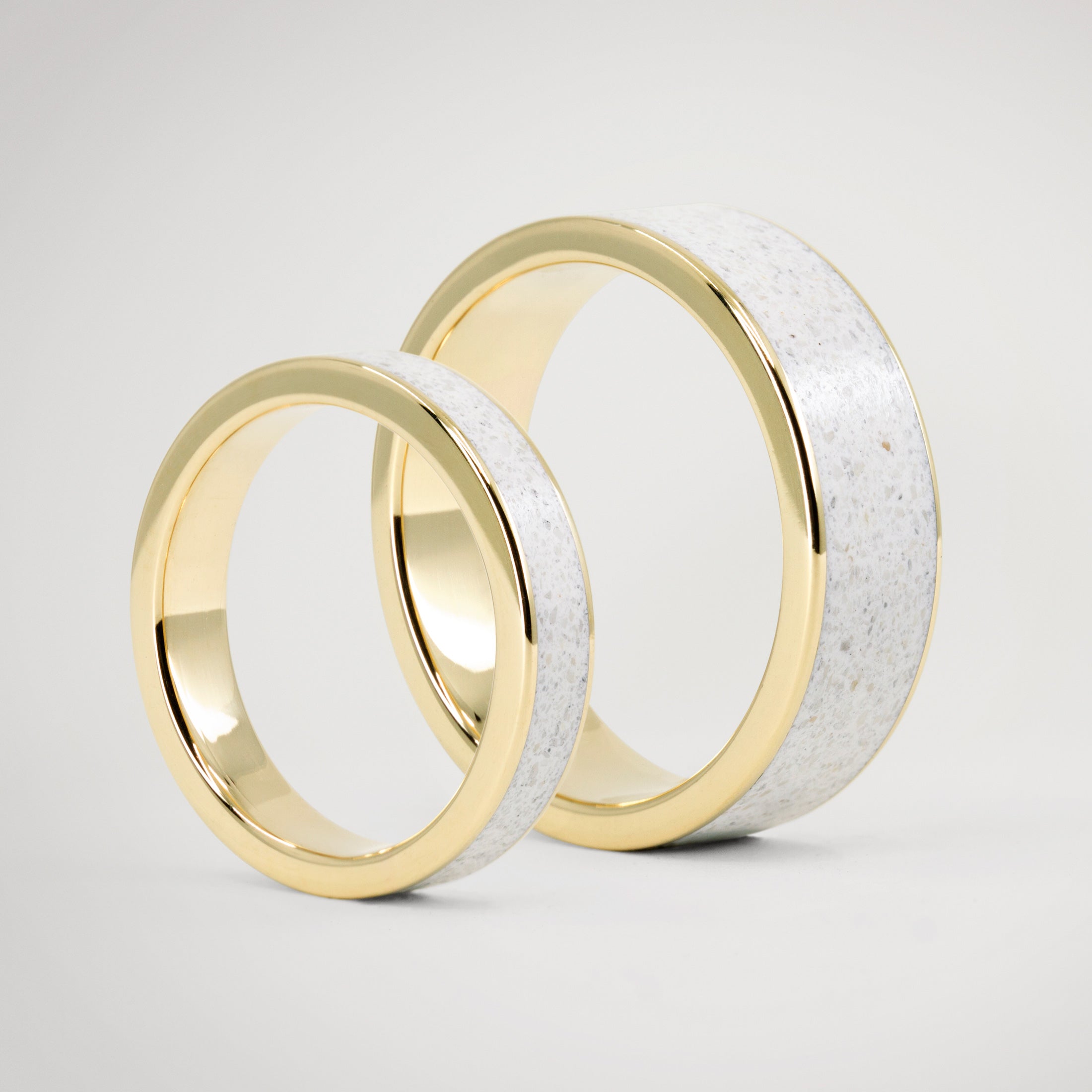 18K Gold and carrara marble Ring