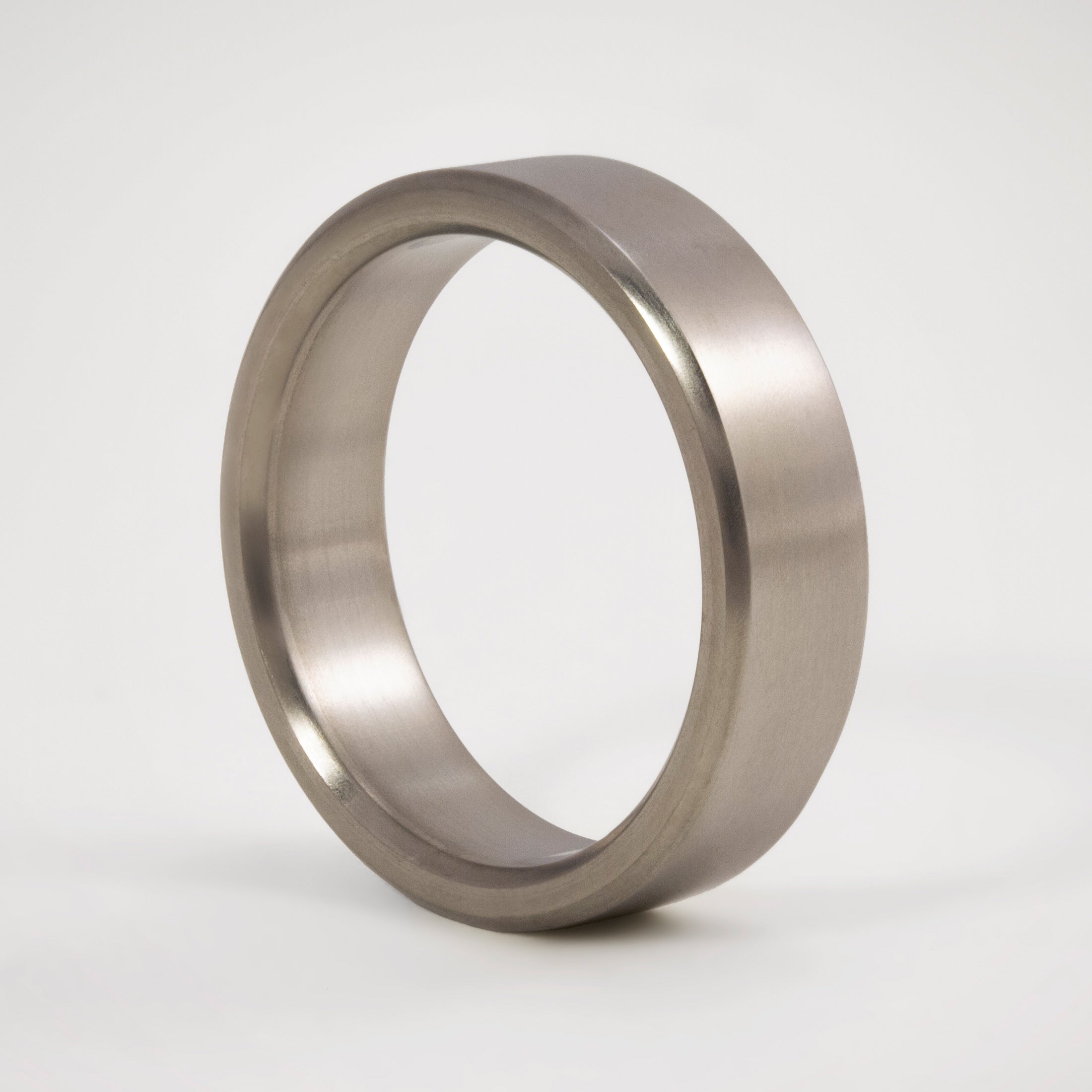 flat Matte titanium men ring