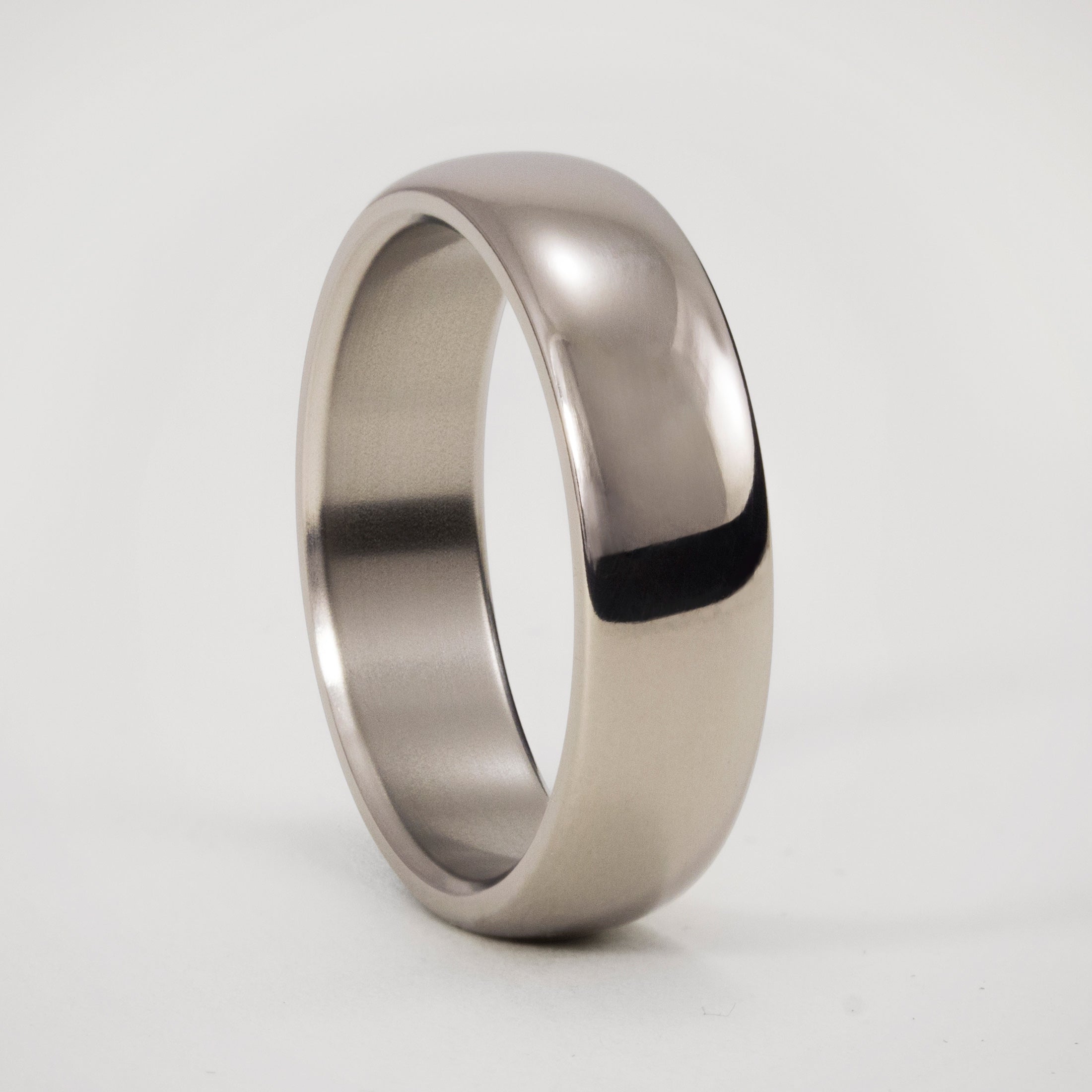 Rounded polished titanium ring