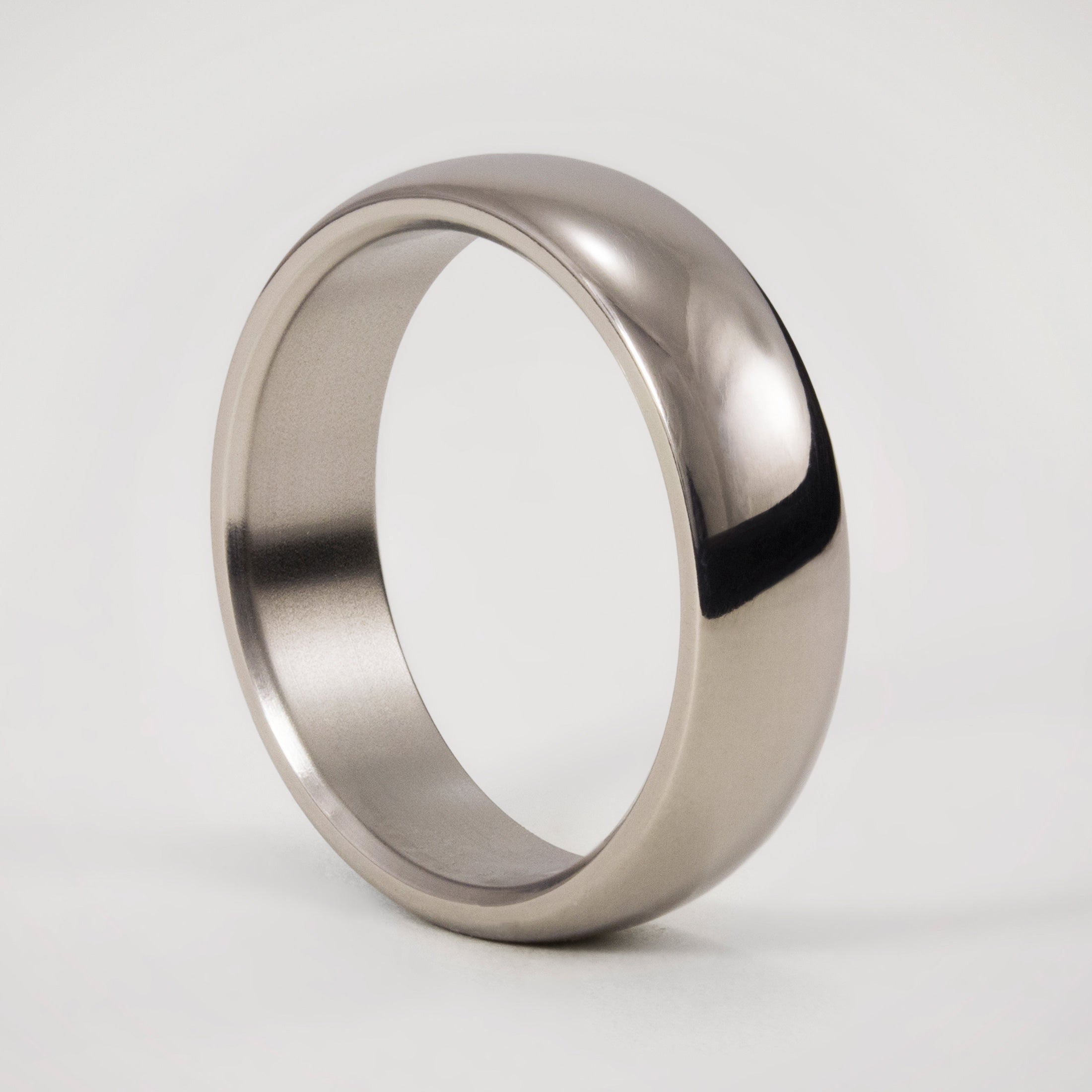 Rounded polished titanium ring