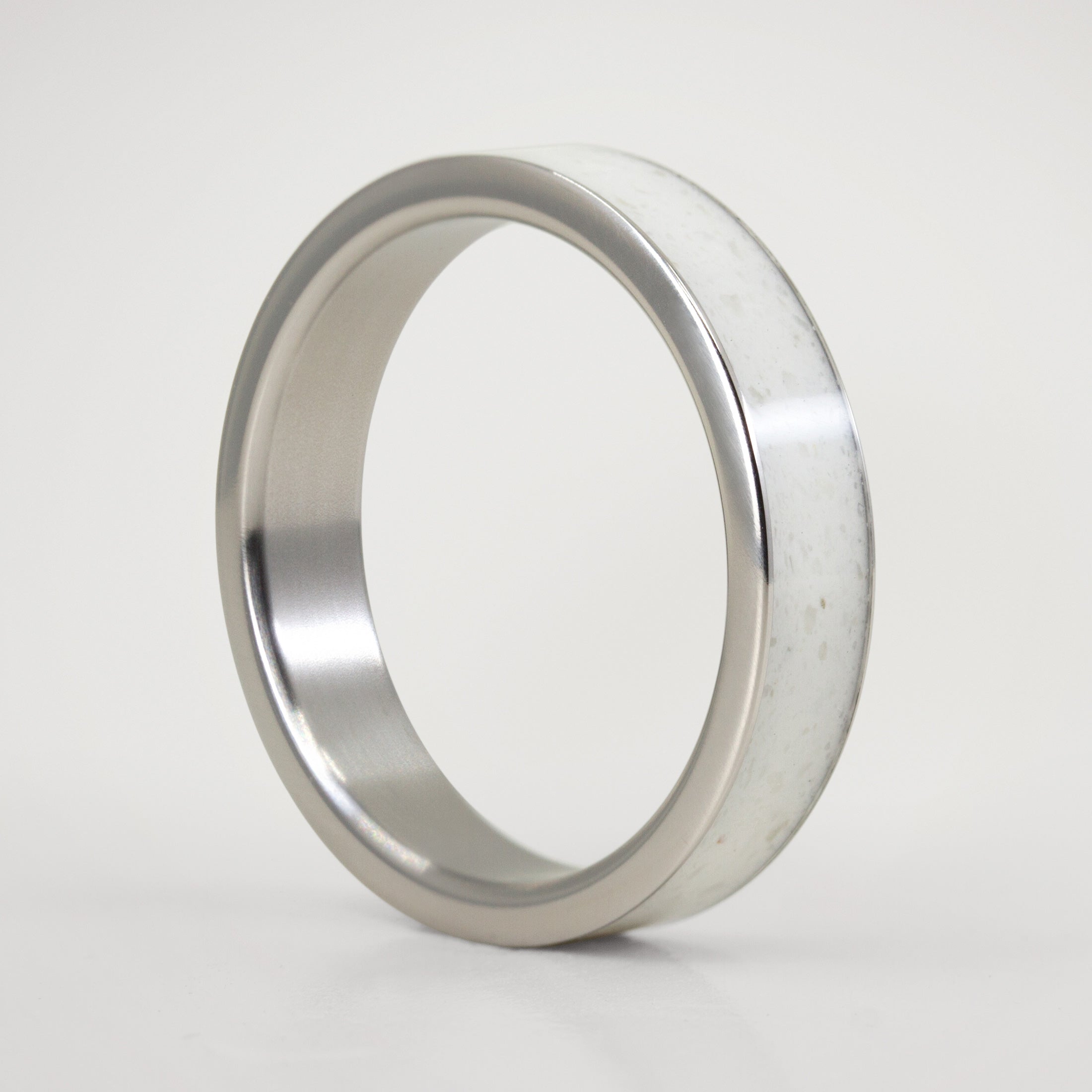 Carrara marble & titanium Ring