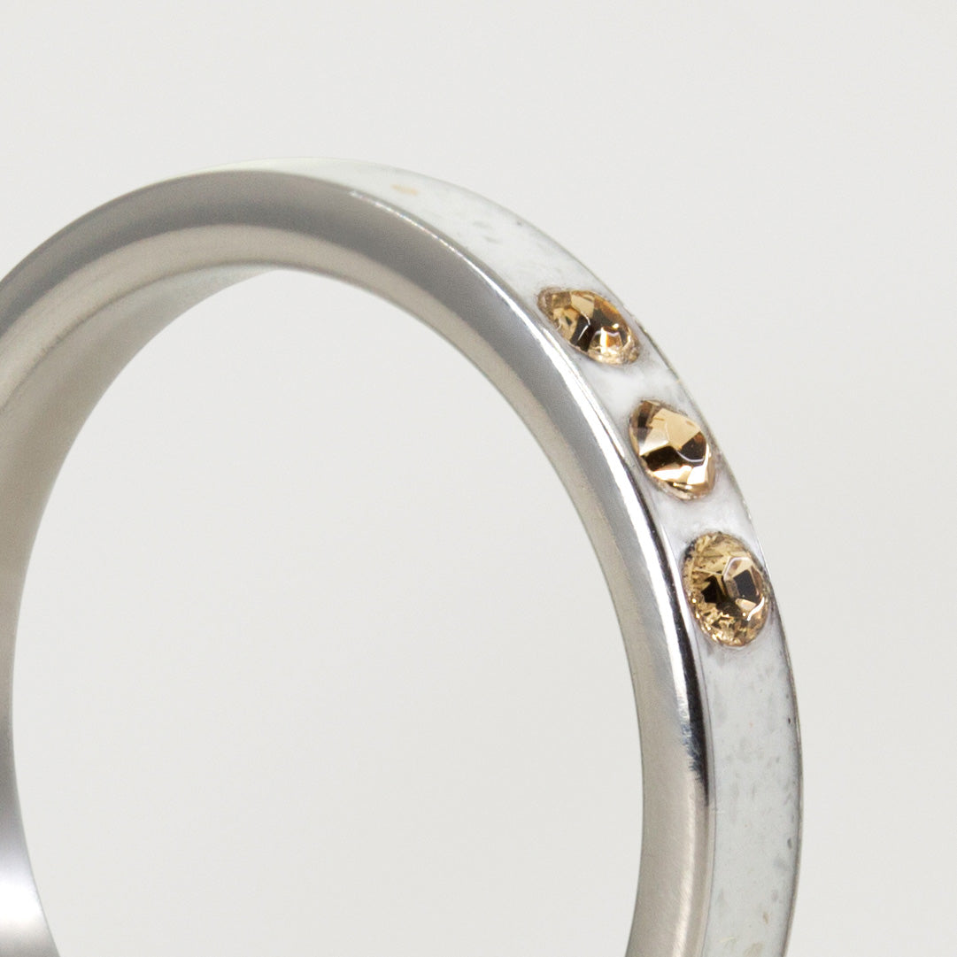 Carrara marble deluxe & titanium Ring