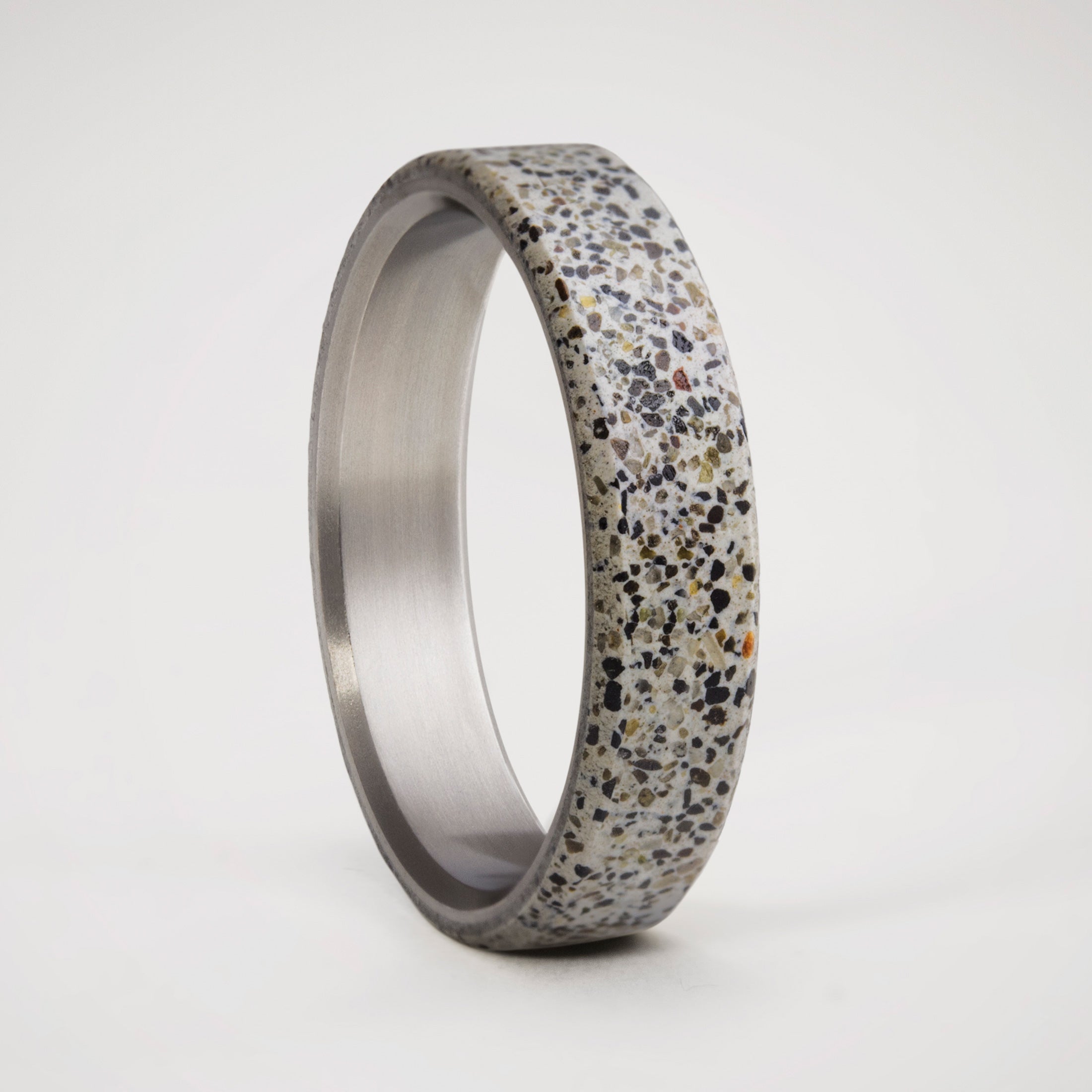 Patagonic Concrete and Titanium women ring