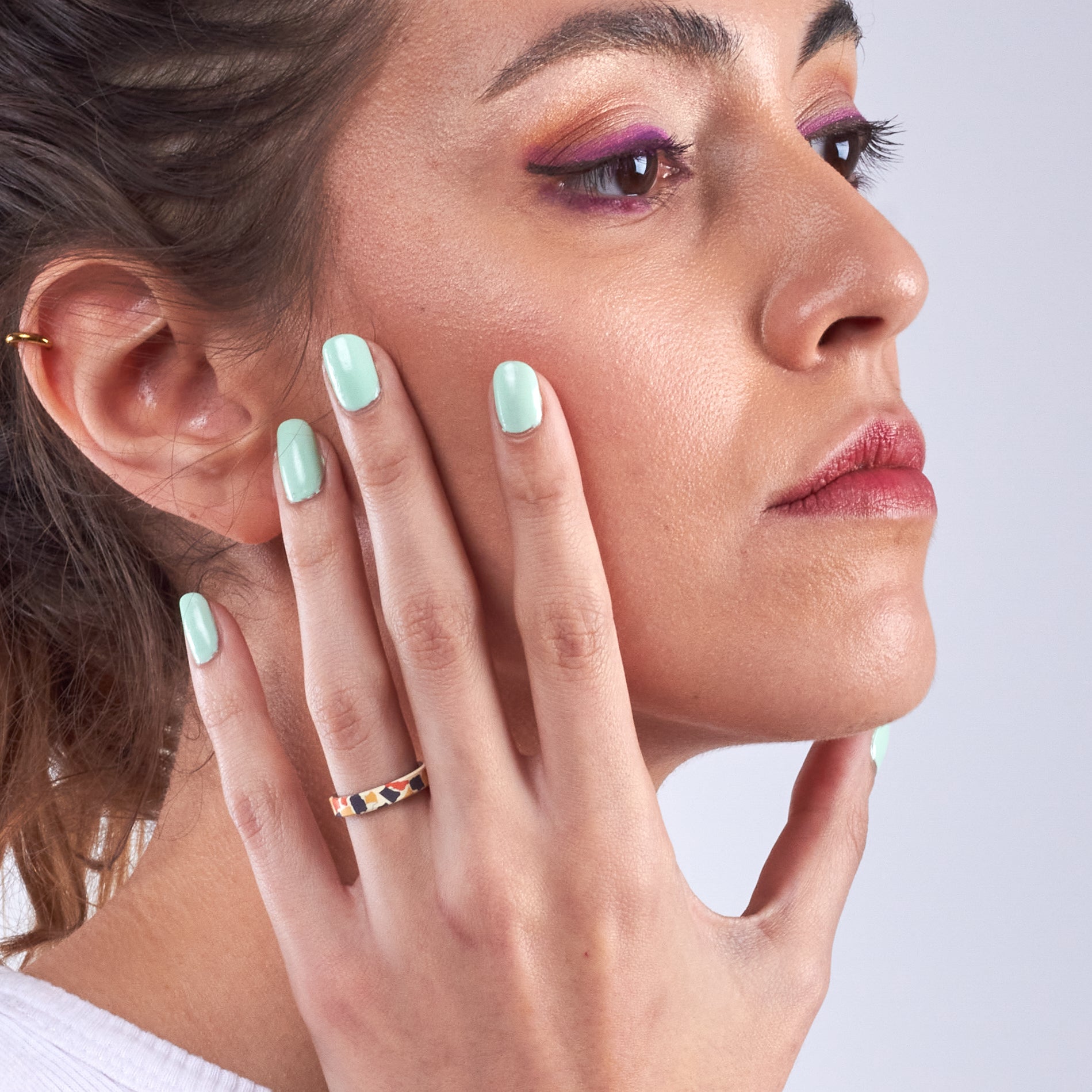 Yellow orange & blue Terrazzo