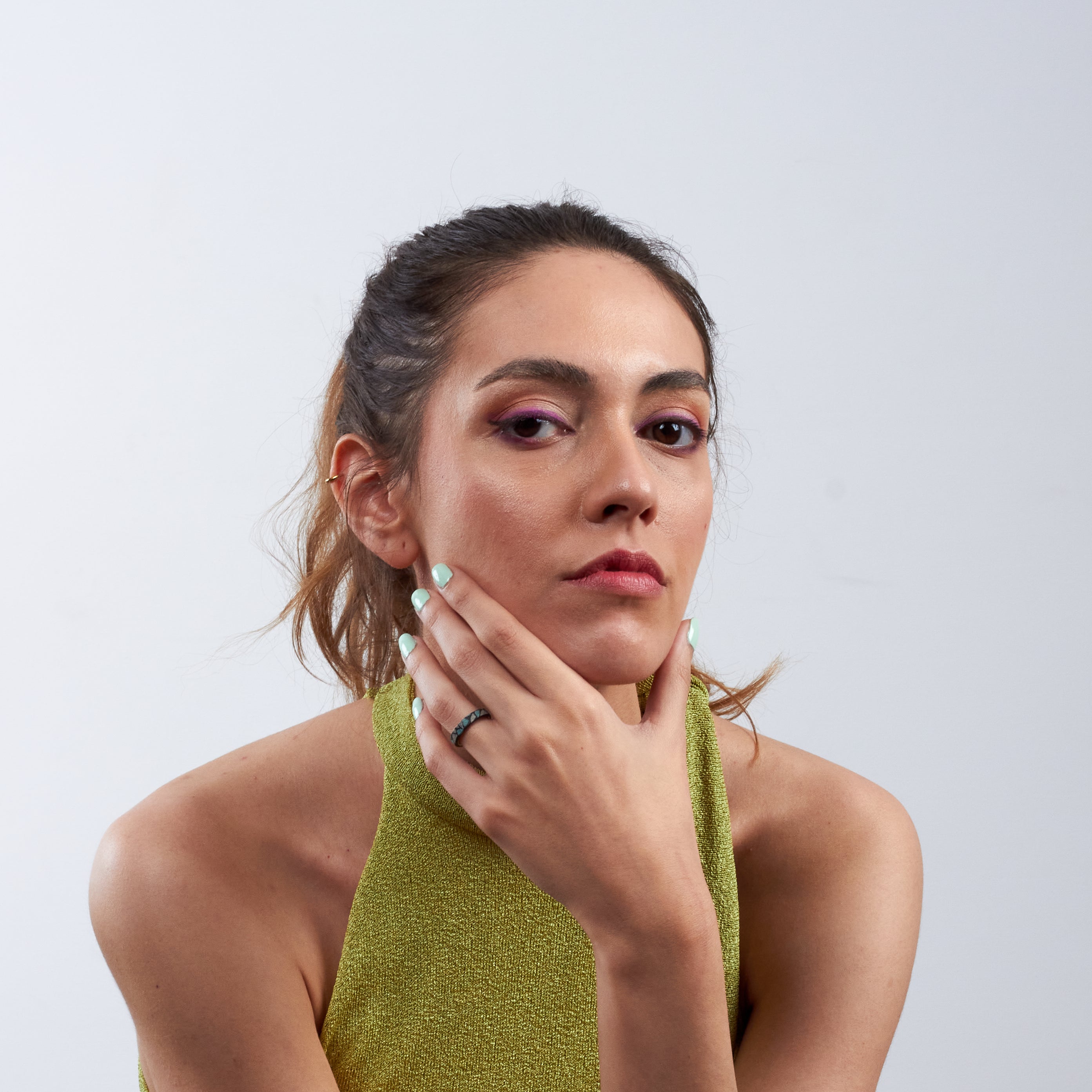 Black turquoise and grey Terrazzo Ring