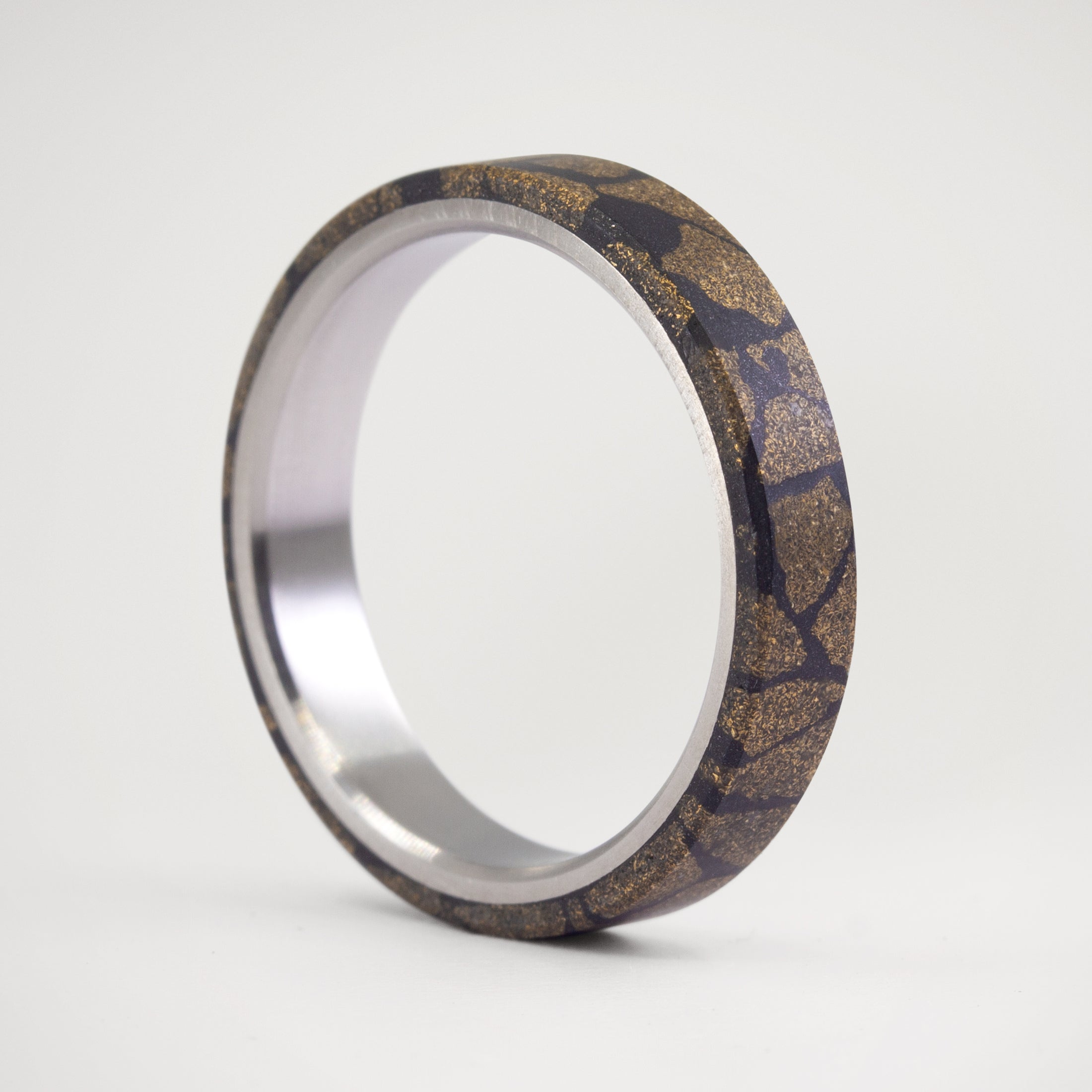 Black & bronze Terrazzo Ring