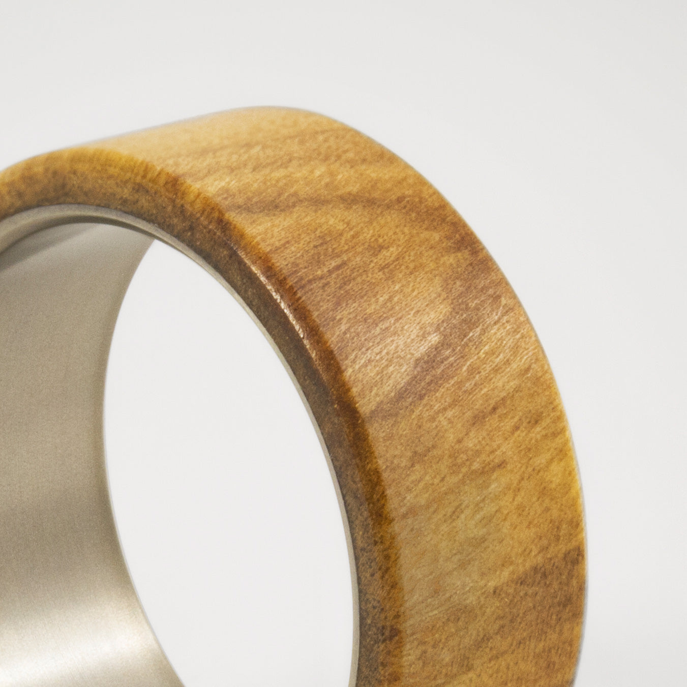 olive wood and titanium ring