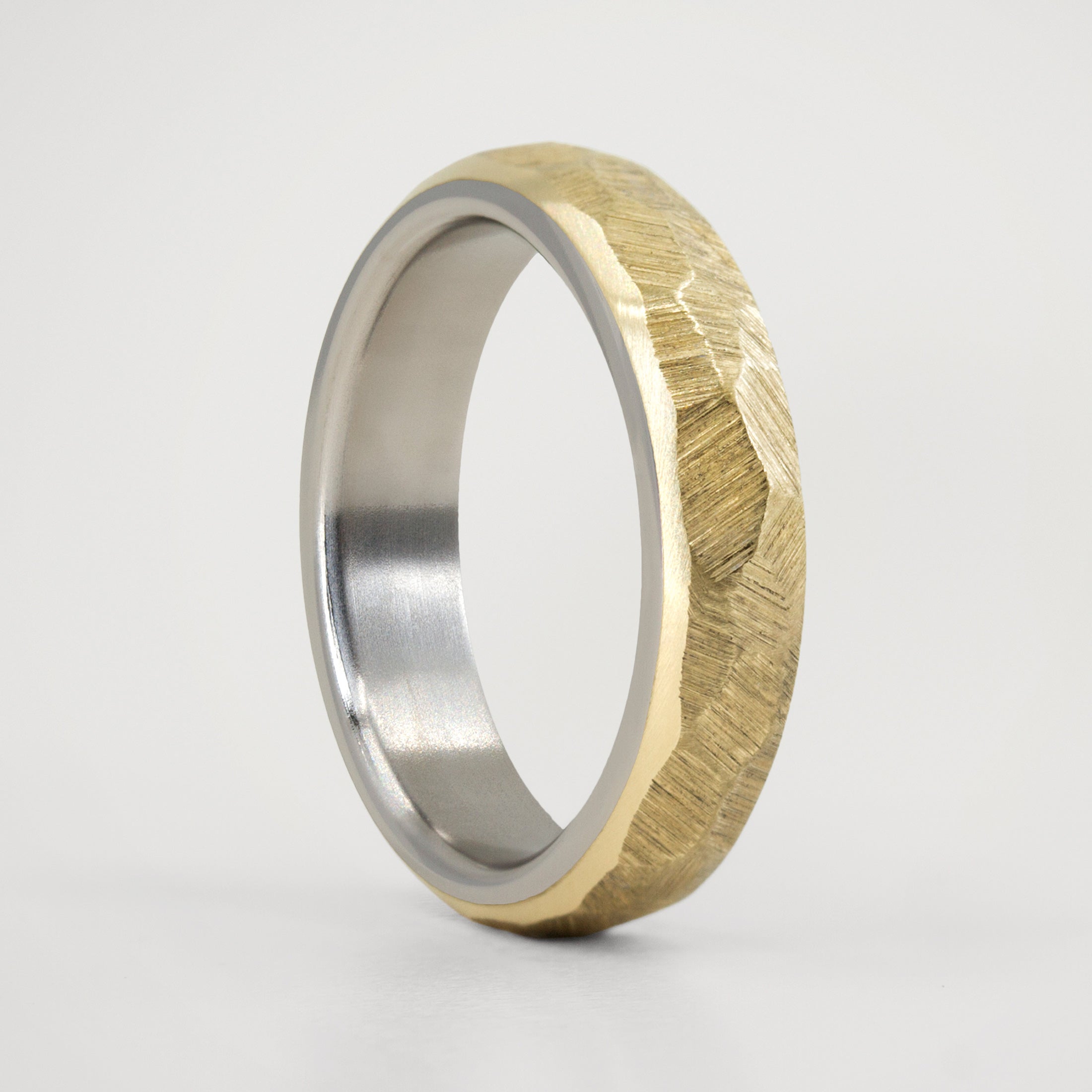 Hammered gold & titanium