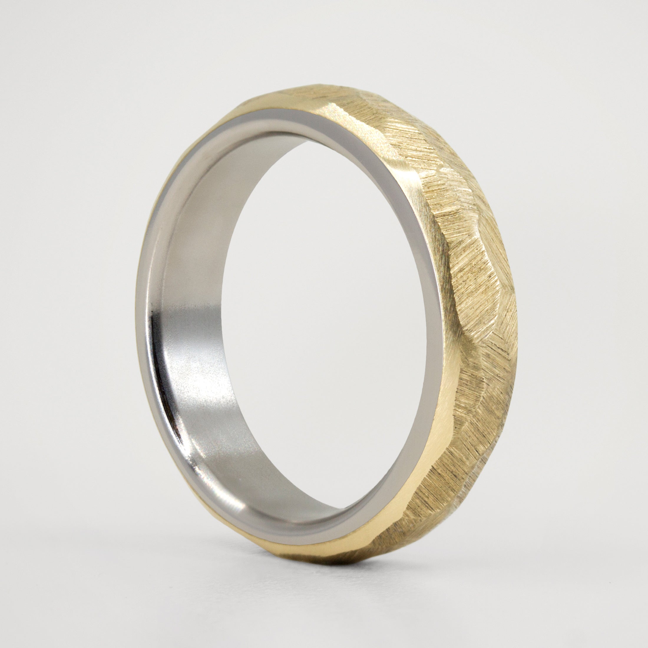 Hammered gold & titanium