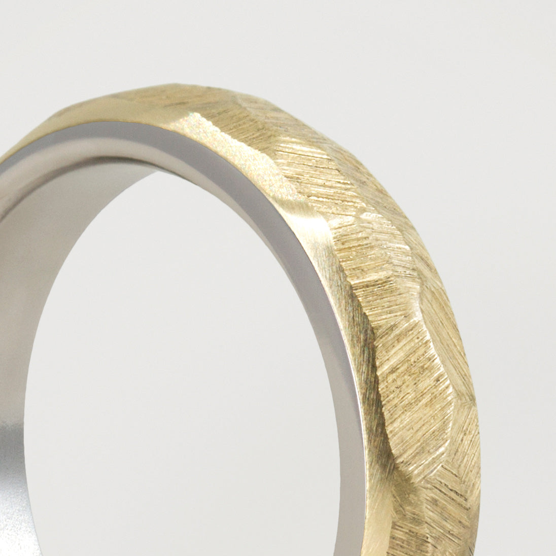 Hammered gold & titanium