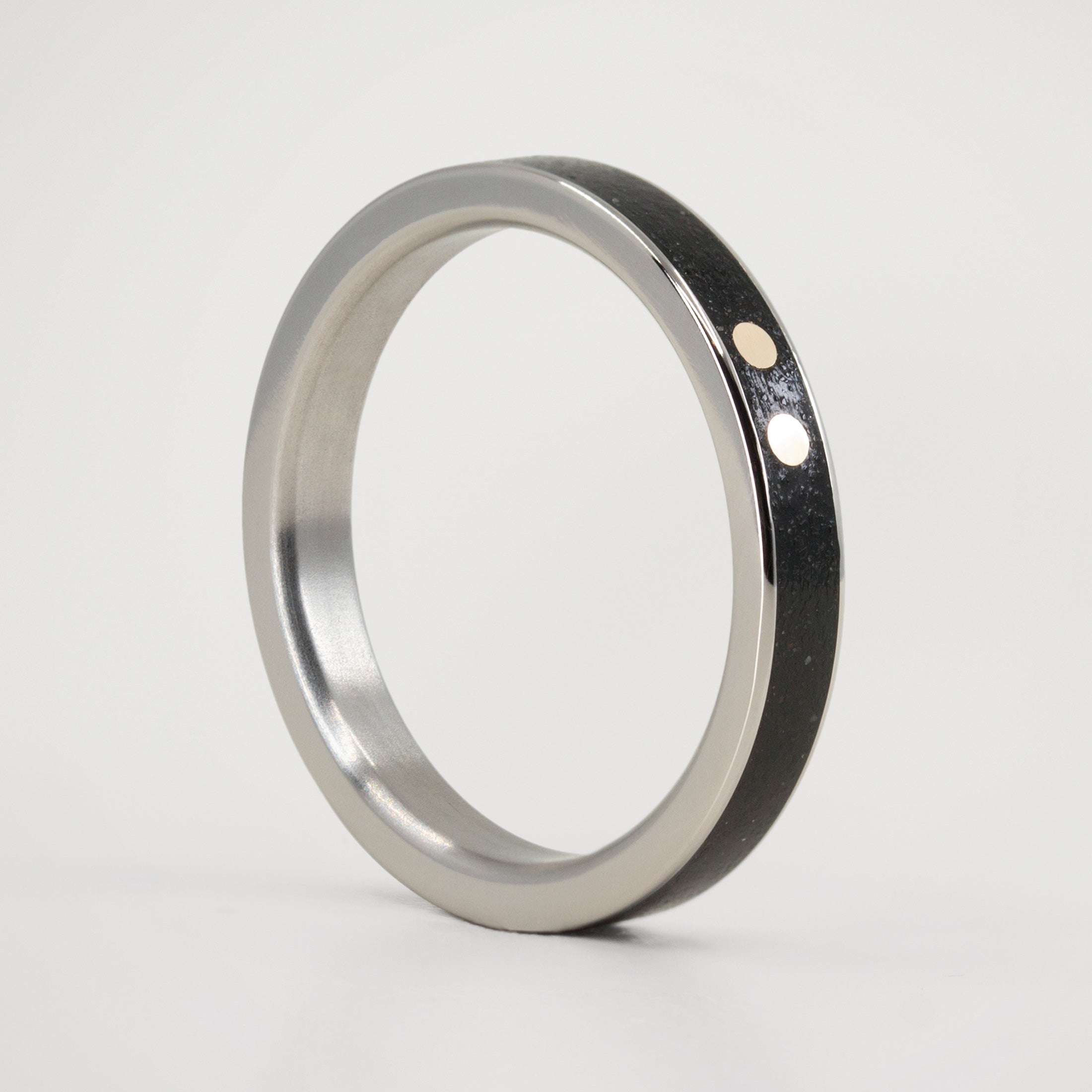 Black concrete and golden dots Ring