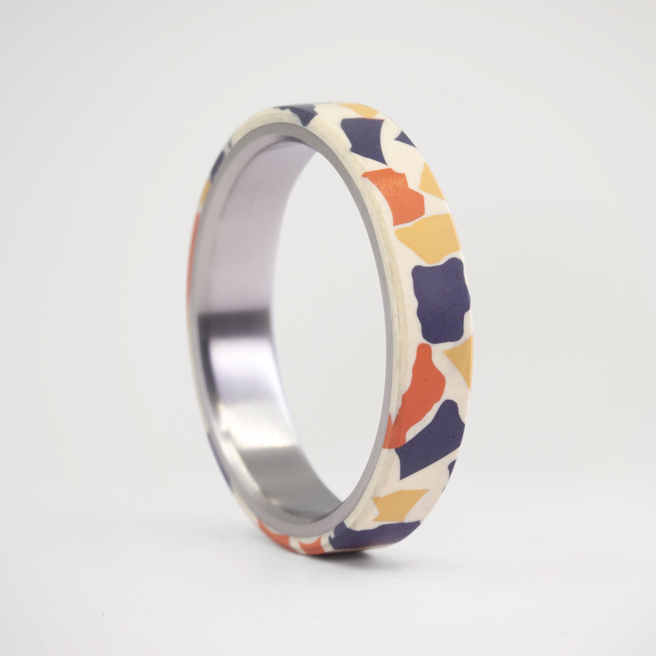 Yellow orange & blue Terrazzo