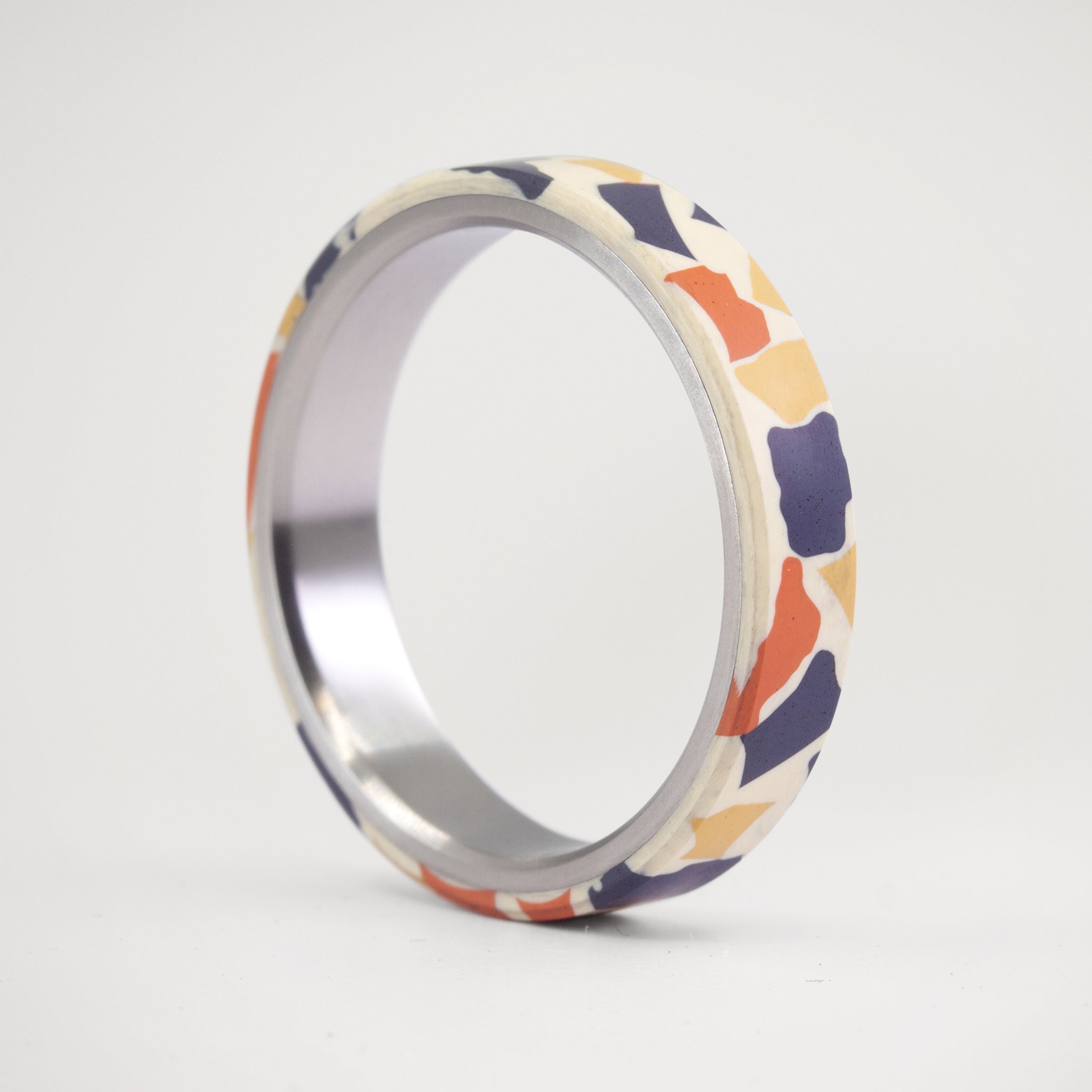 Yellow orange & blue Terrazzo