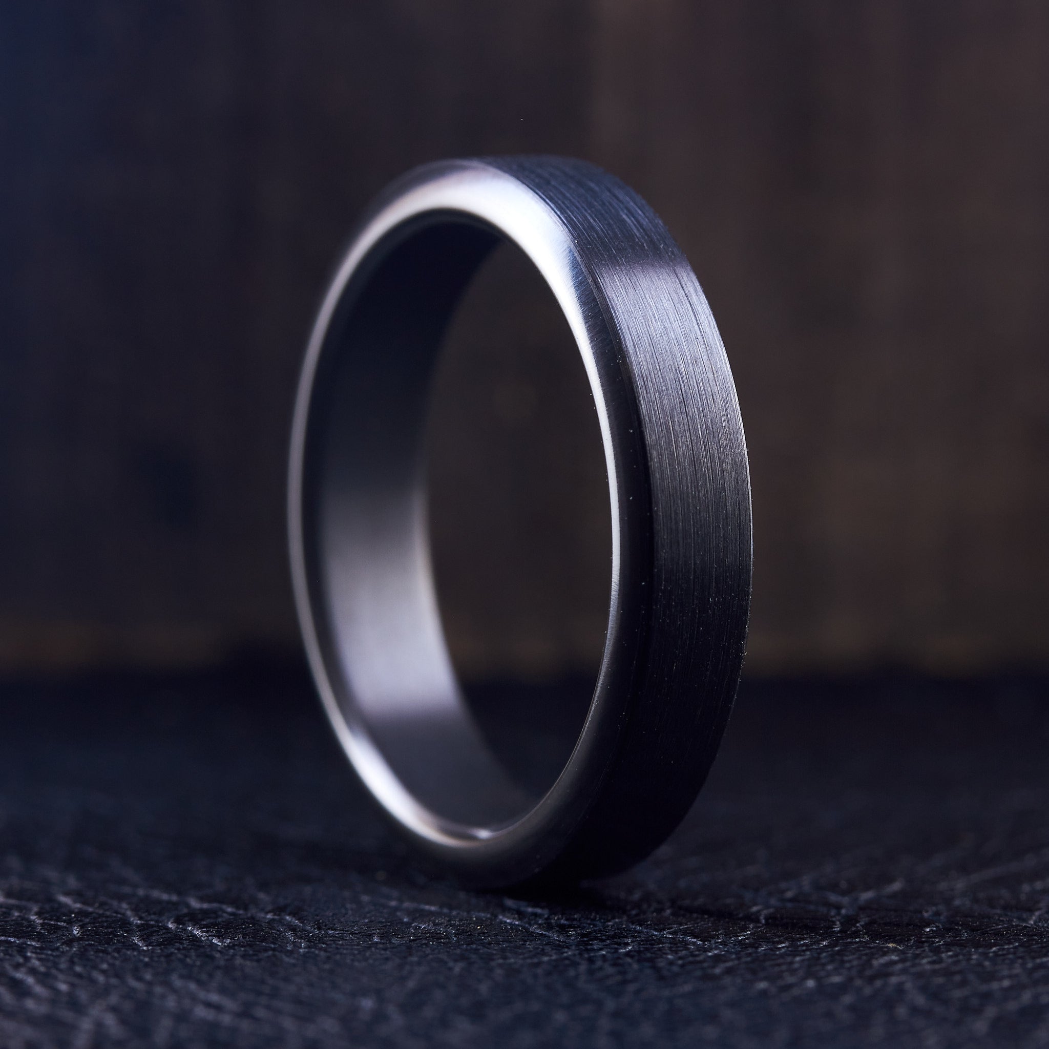 Brushed Black Zirconium Men Ring