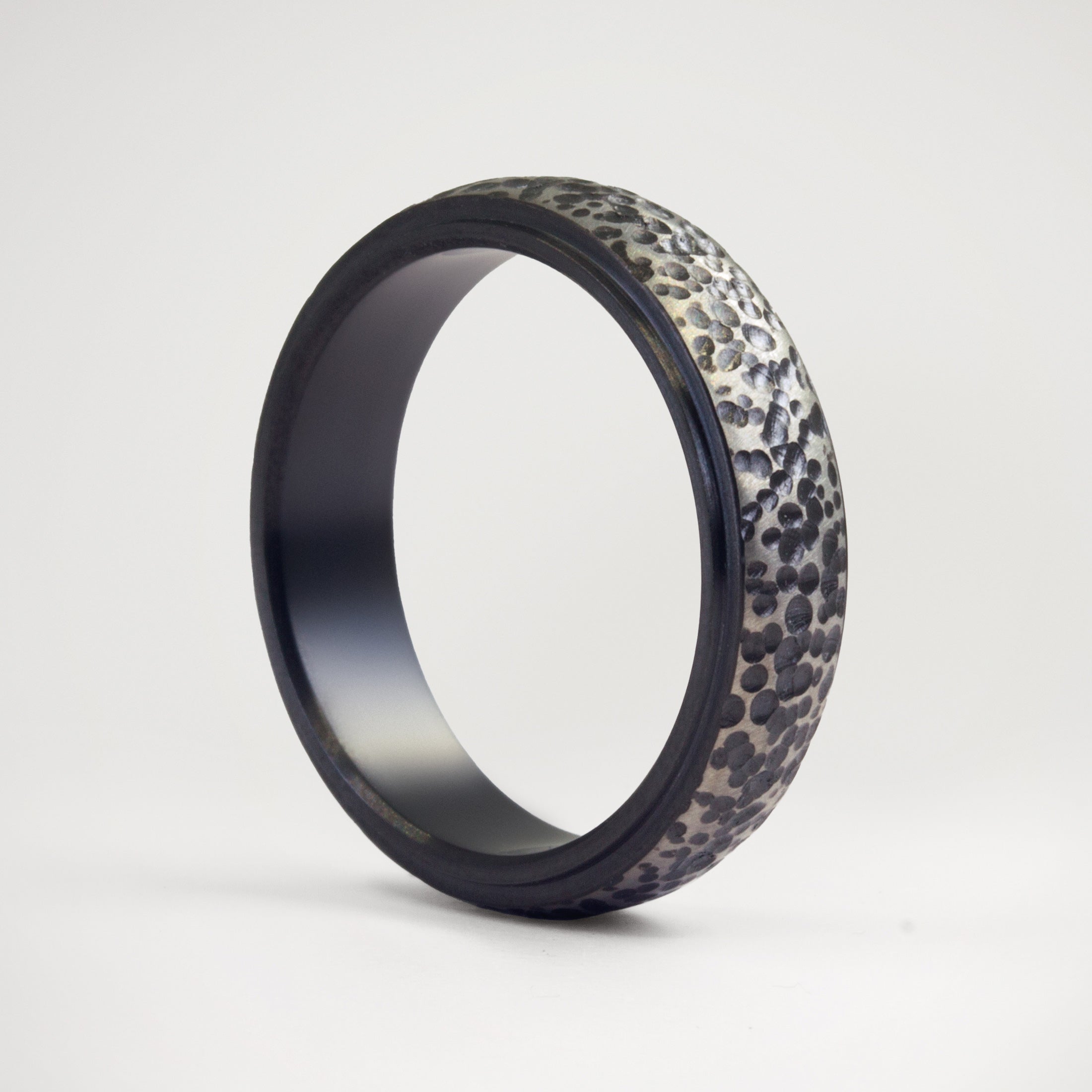 Black Carved Zirconium Women Ring