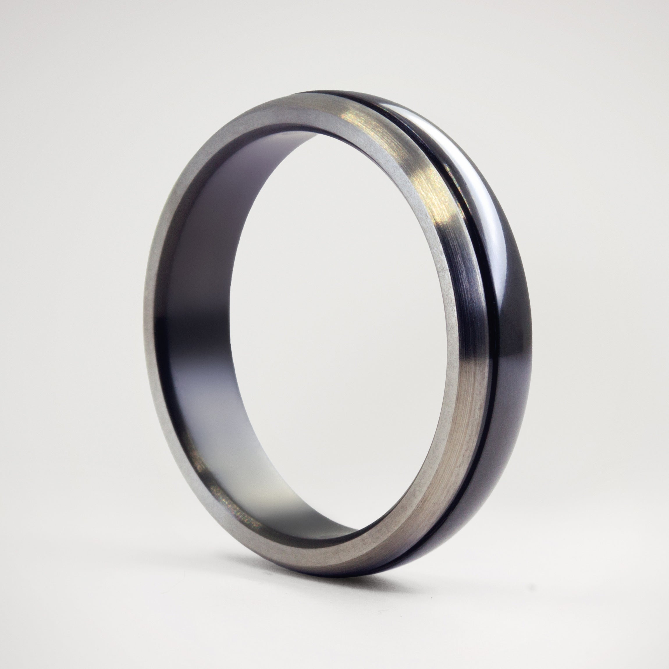Brushed & Polished Zirconium Women Ring