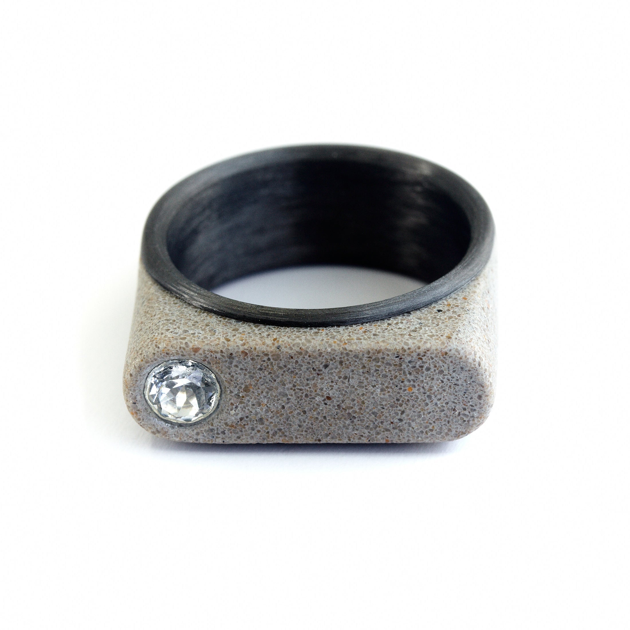 RING NEO GRAY CARBON FIBER + CRYSYAL