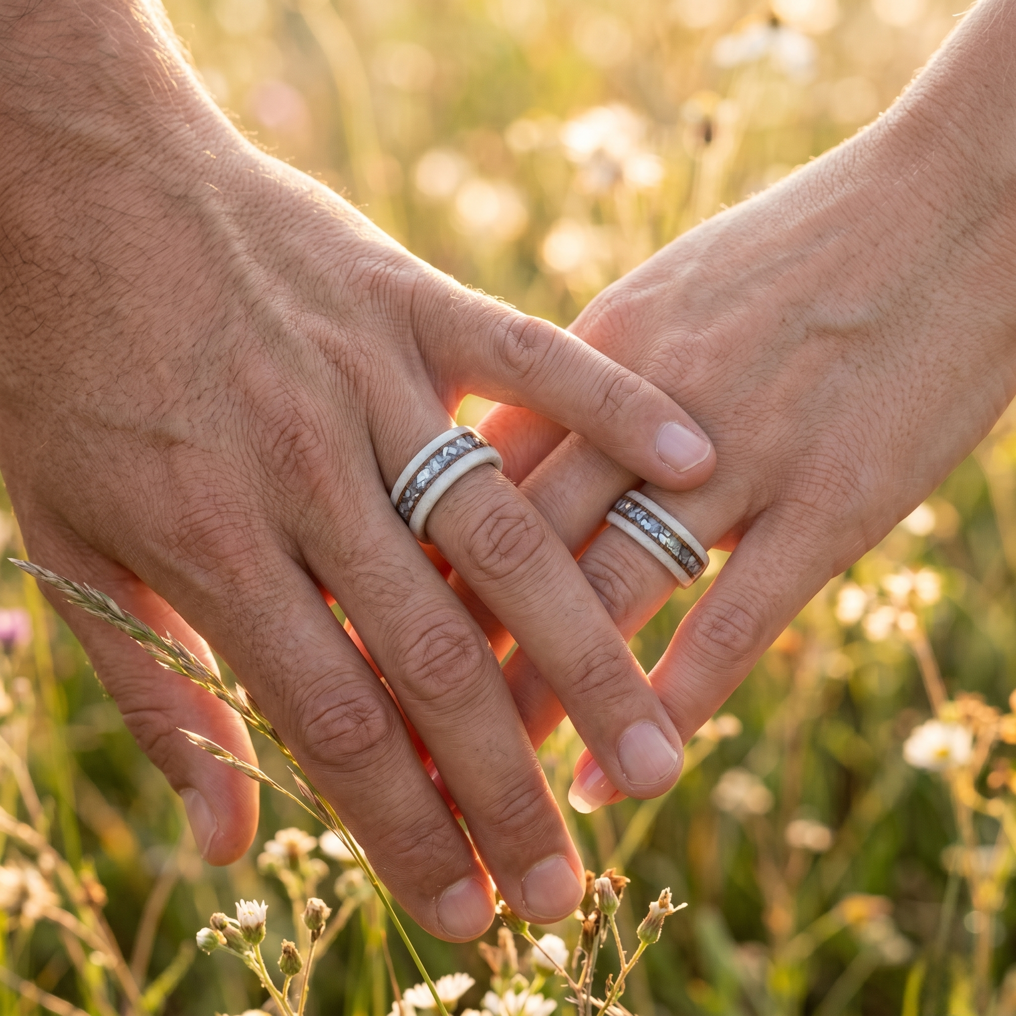 Nacre and wood ring