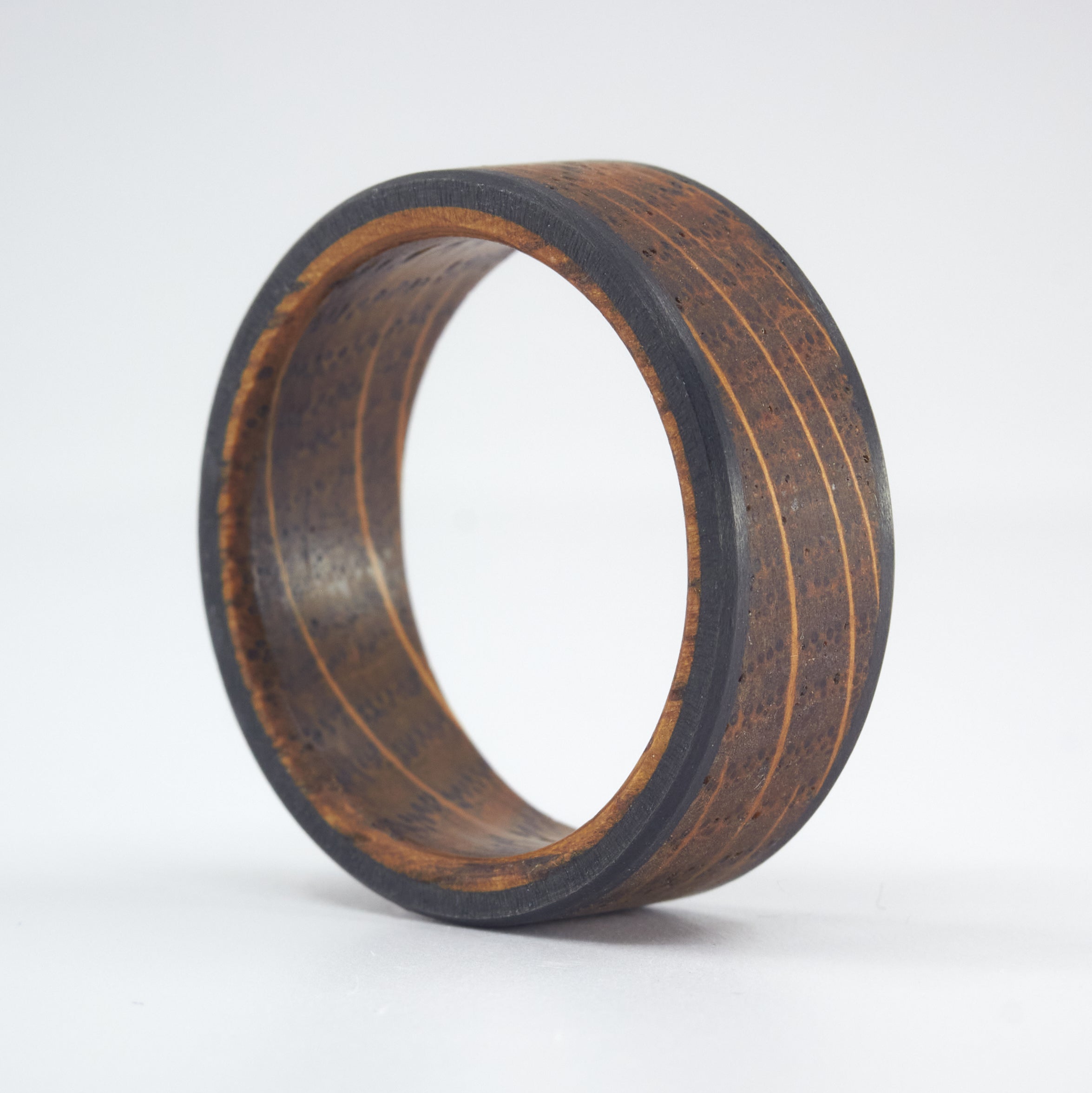 Carbon Fiber and Wine barrel oak wood Ring