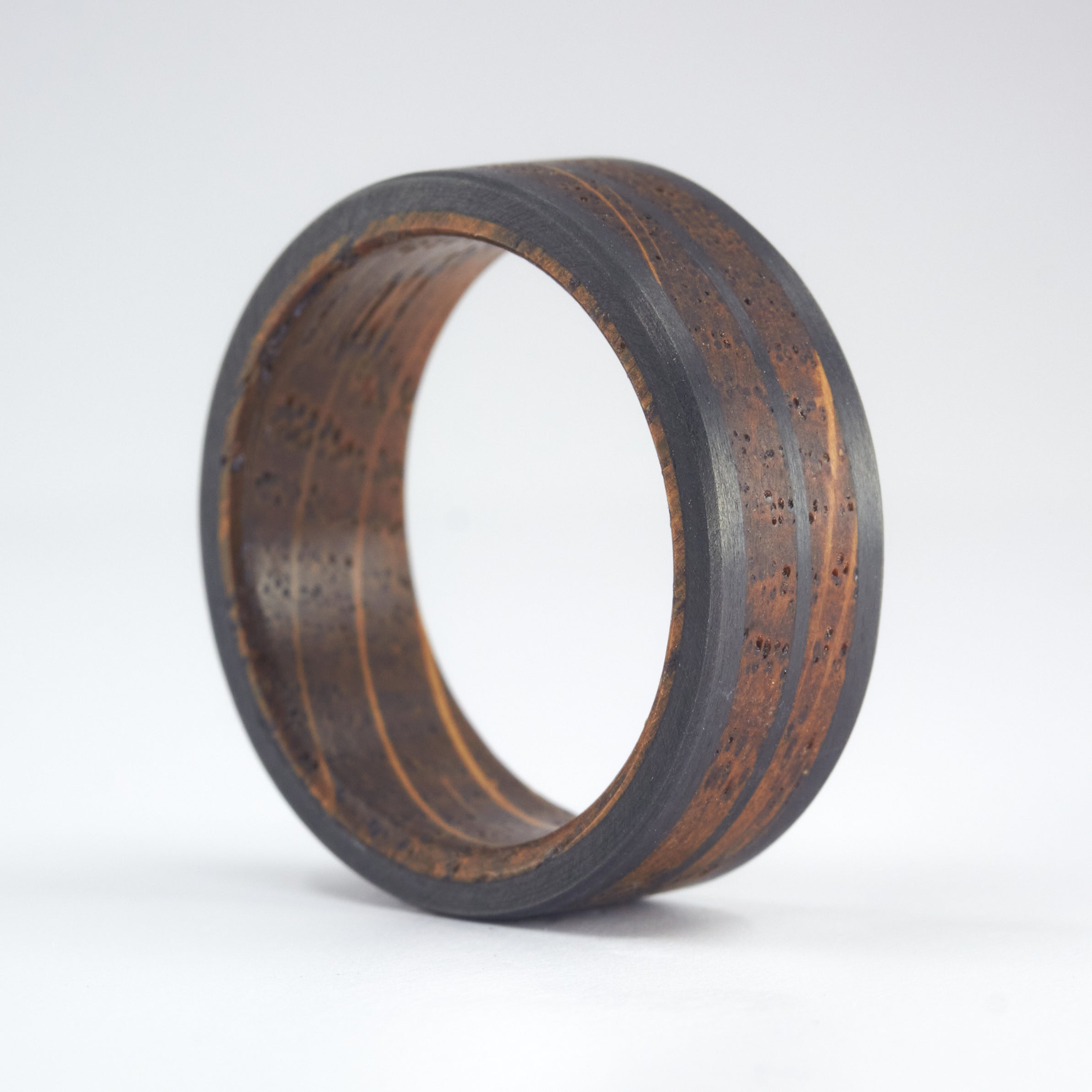 Wine barrel oak wood and Carbon Fiber Ring