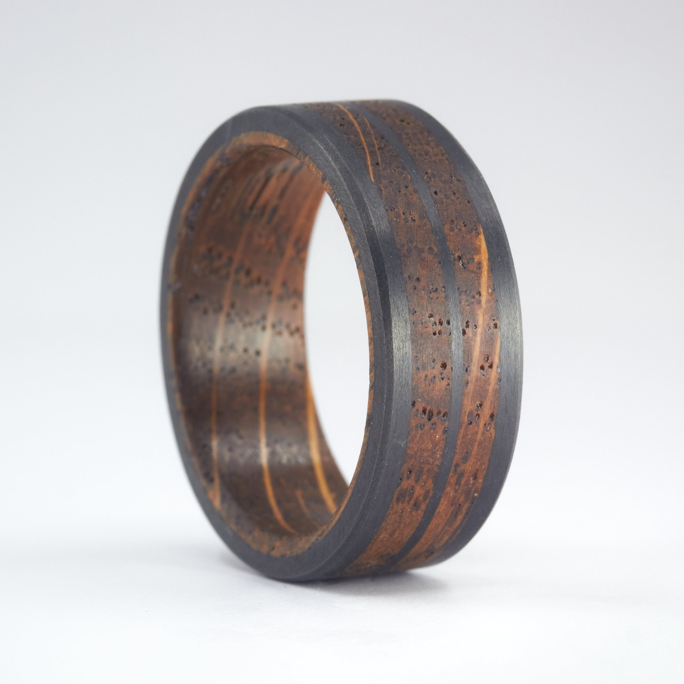 Wine barrel oak wood and Carbon Fiber Ring