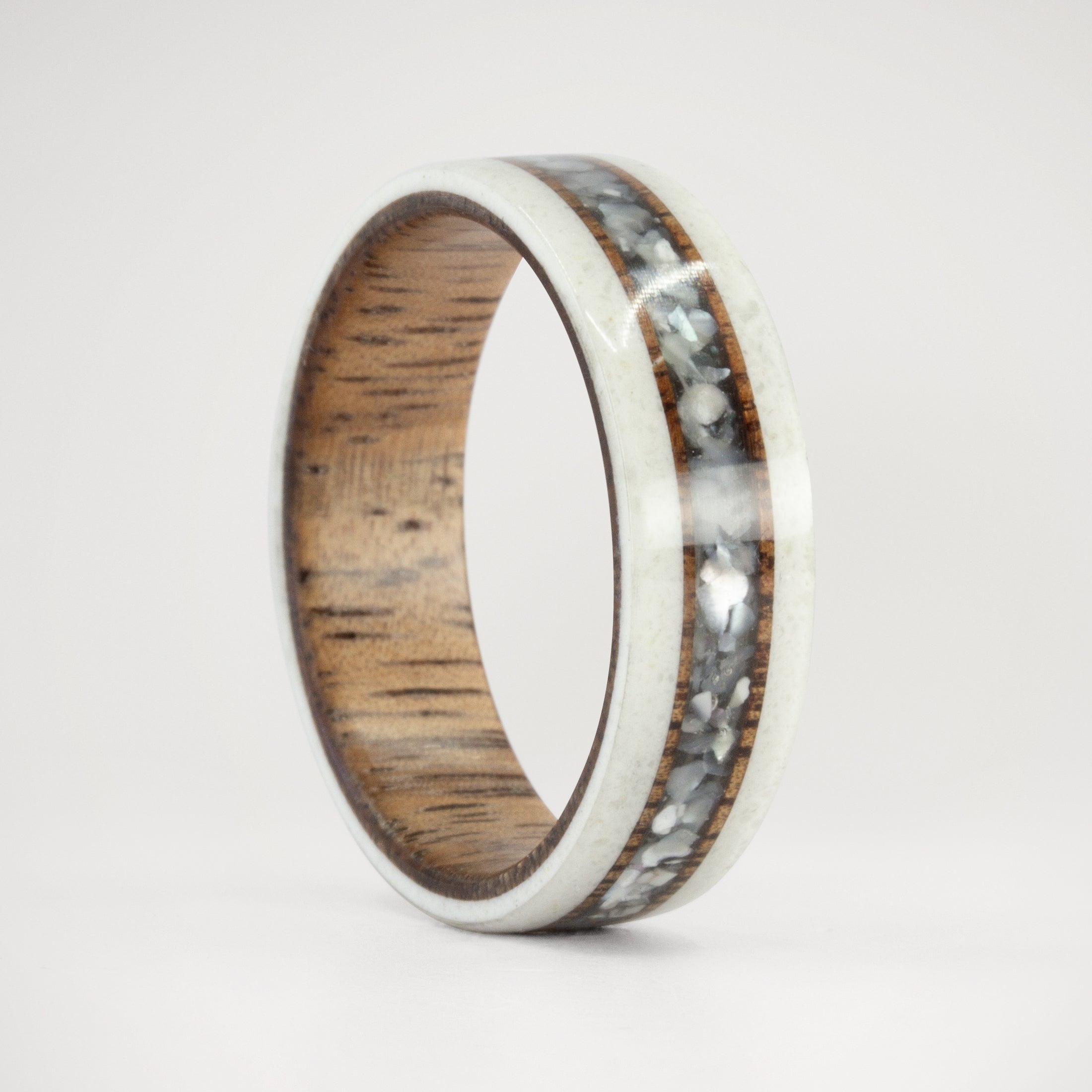Nacre and wood ring