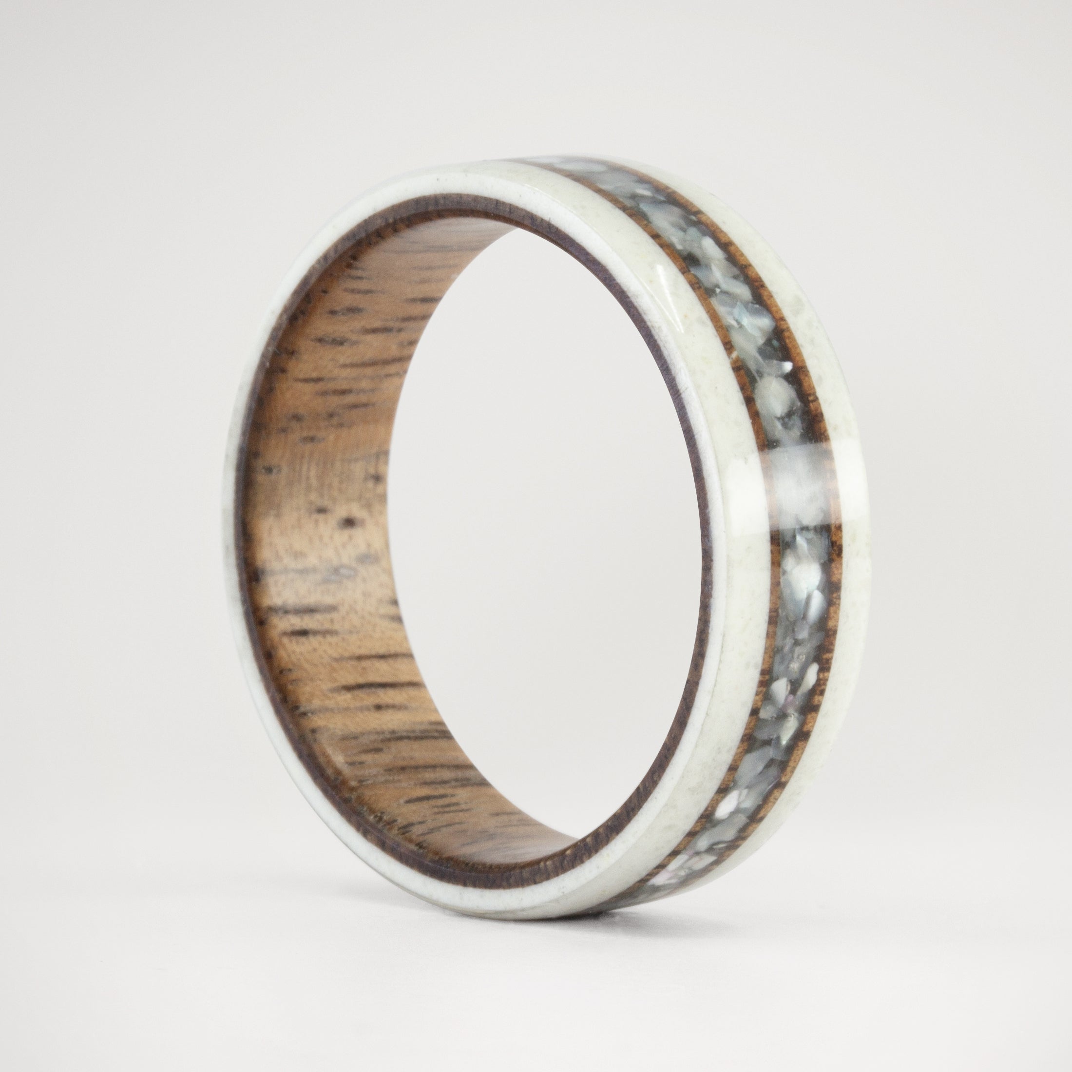 Nacre and wood ring