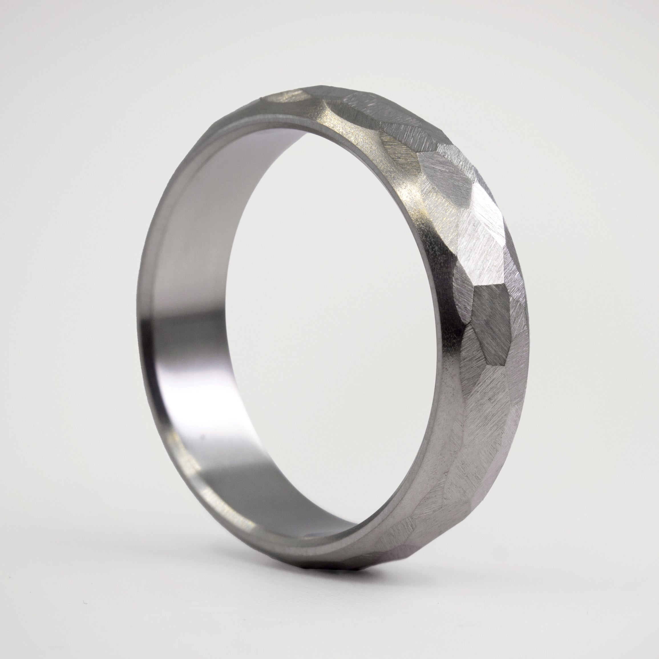 Hammered titanium ring