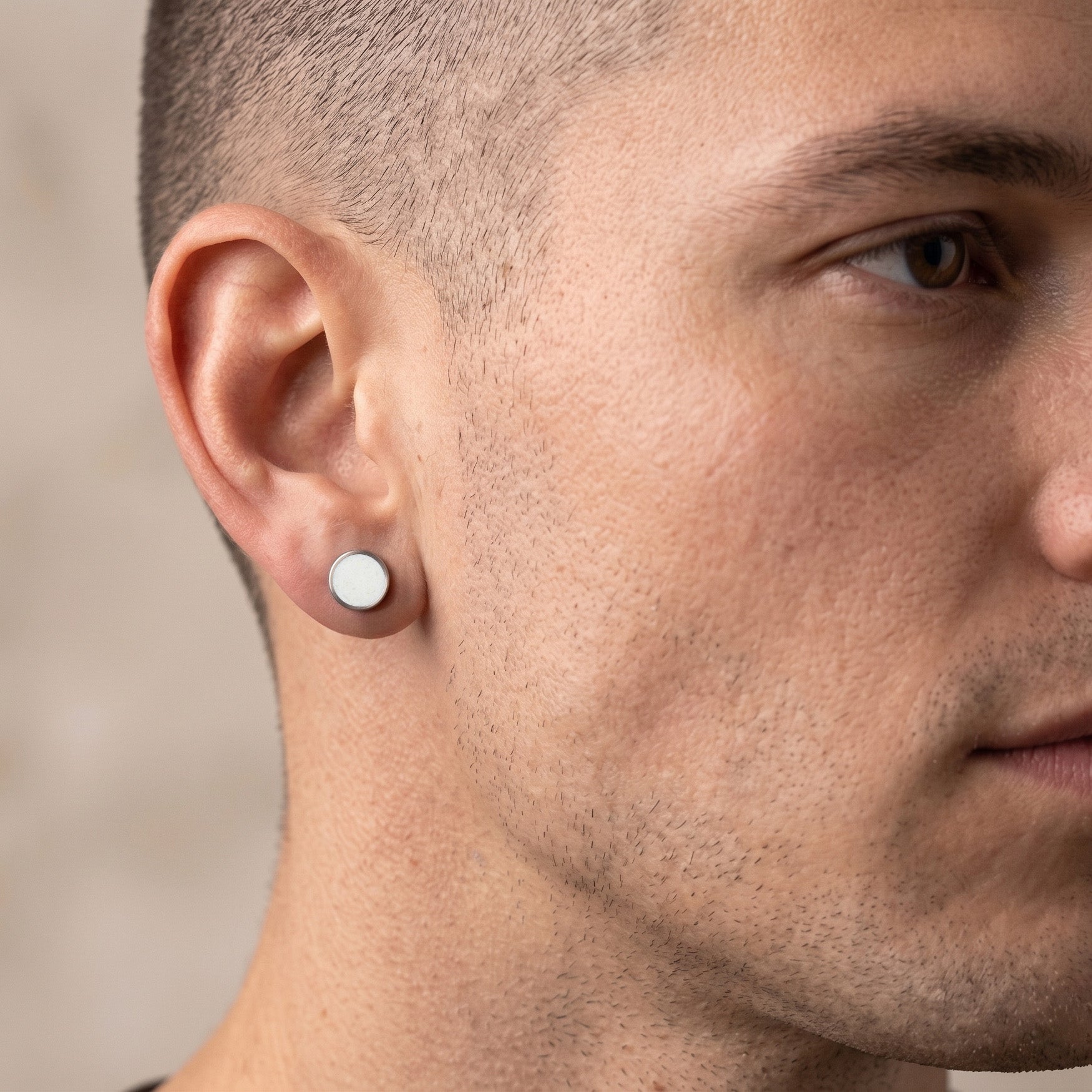 Titanium and Carrara Marble earrings M