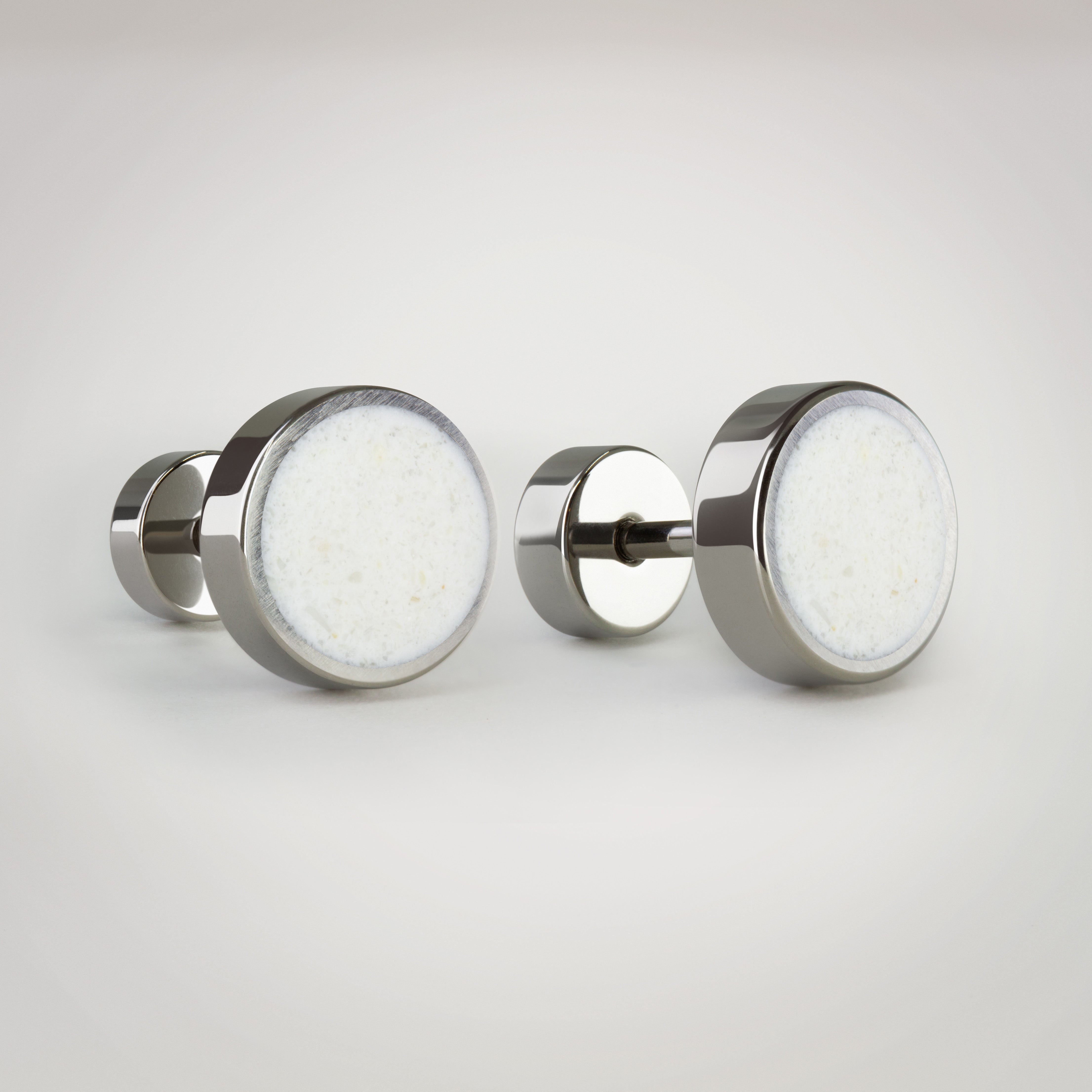 Titanium and Carrara Marble earrings M