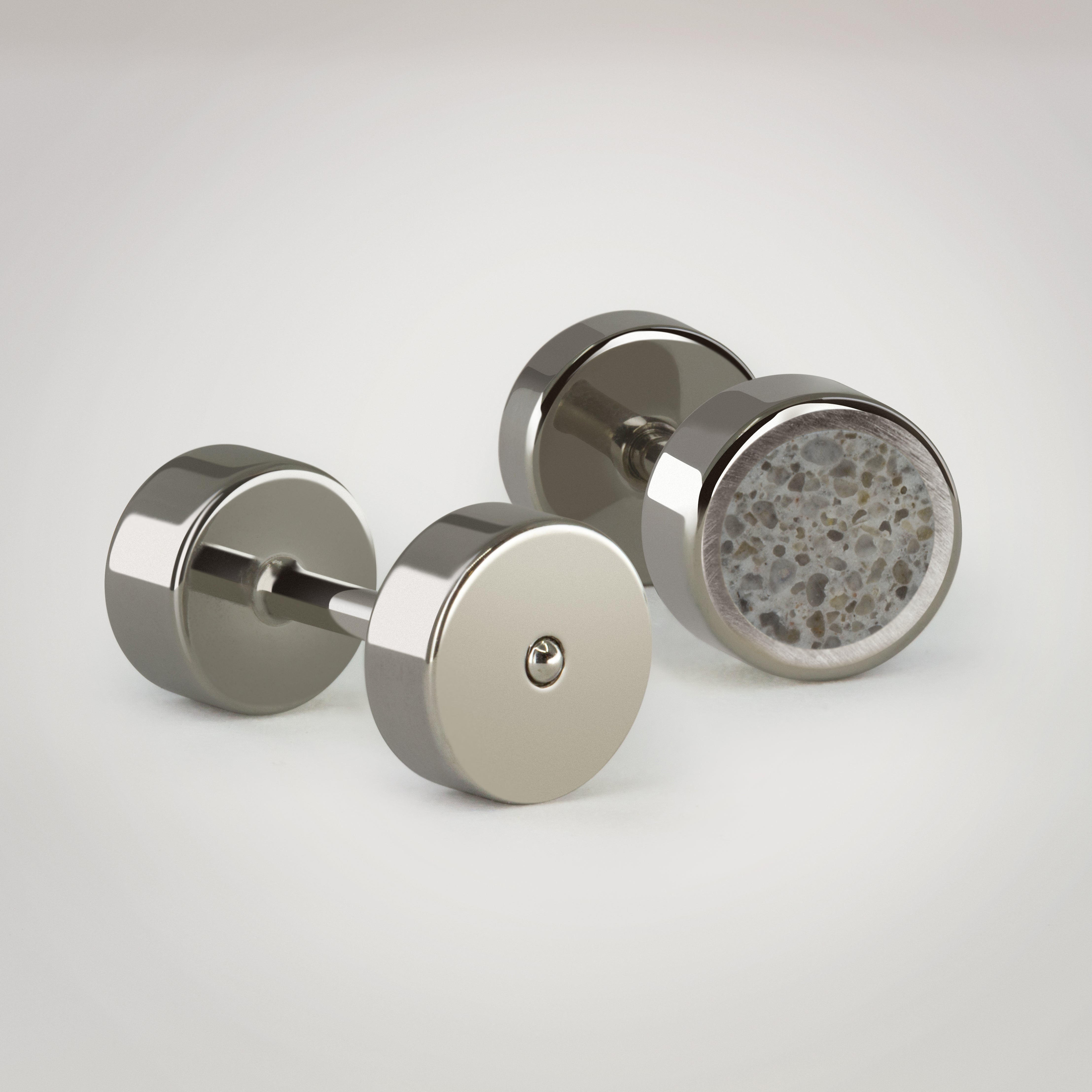 Titanium & Grey Concrete Earrings S