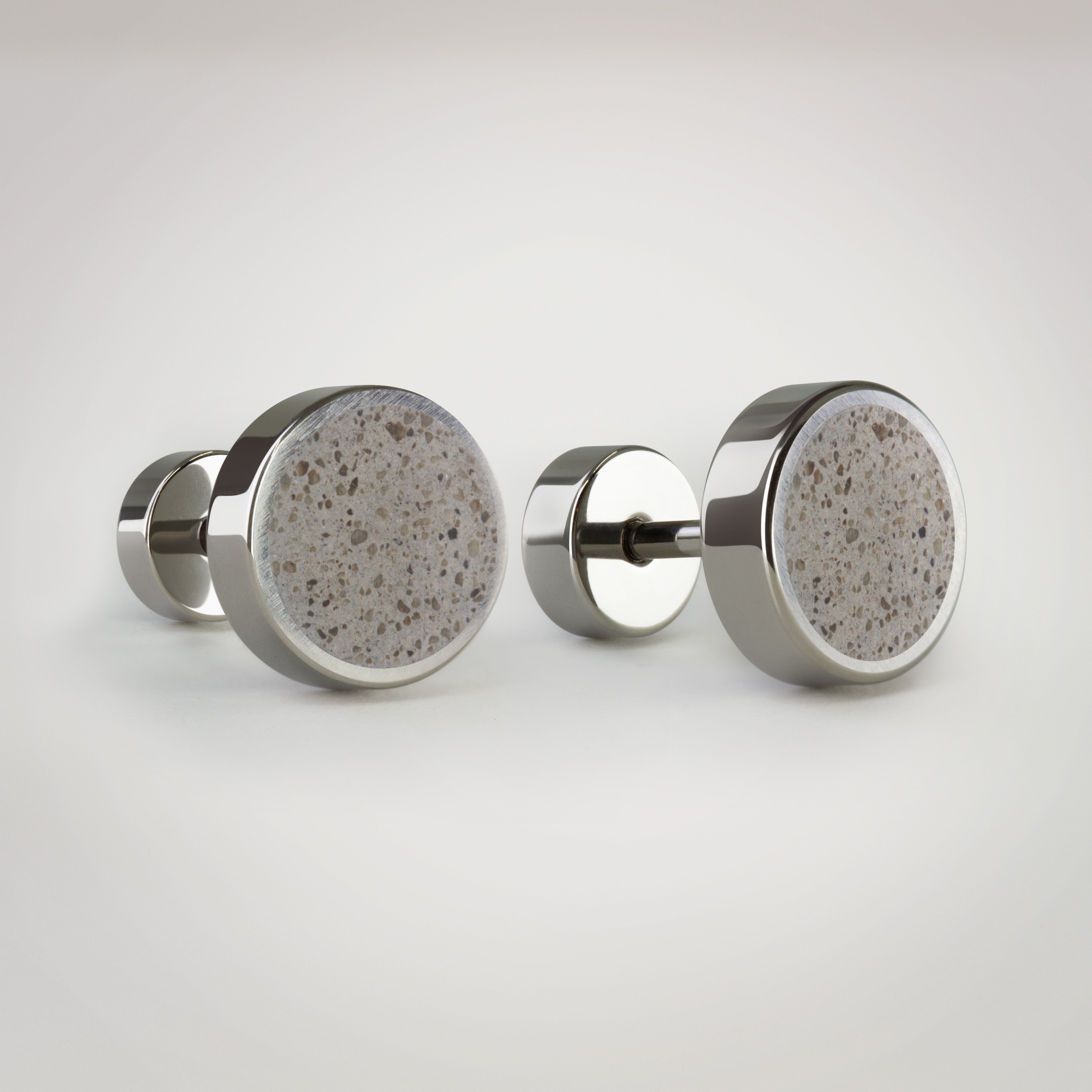Titanium & Grey Concrete Earrings M
