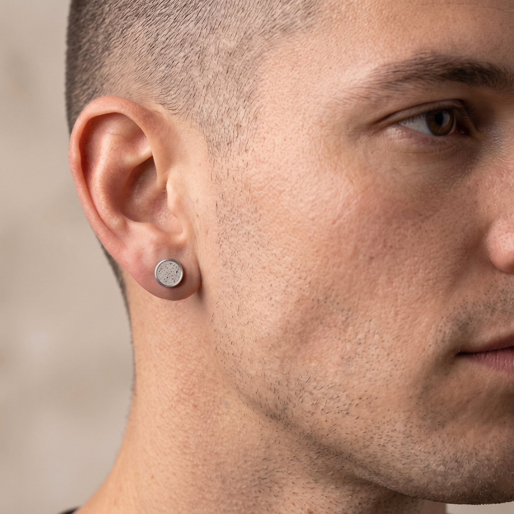 Titanium & Grey Concrete Earrings M