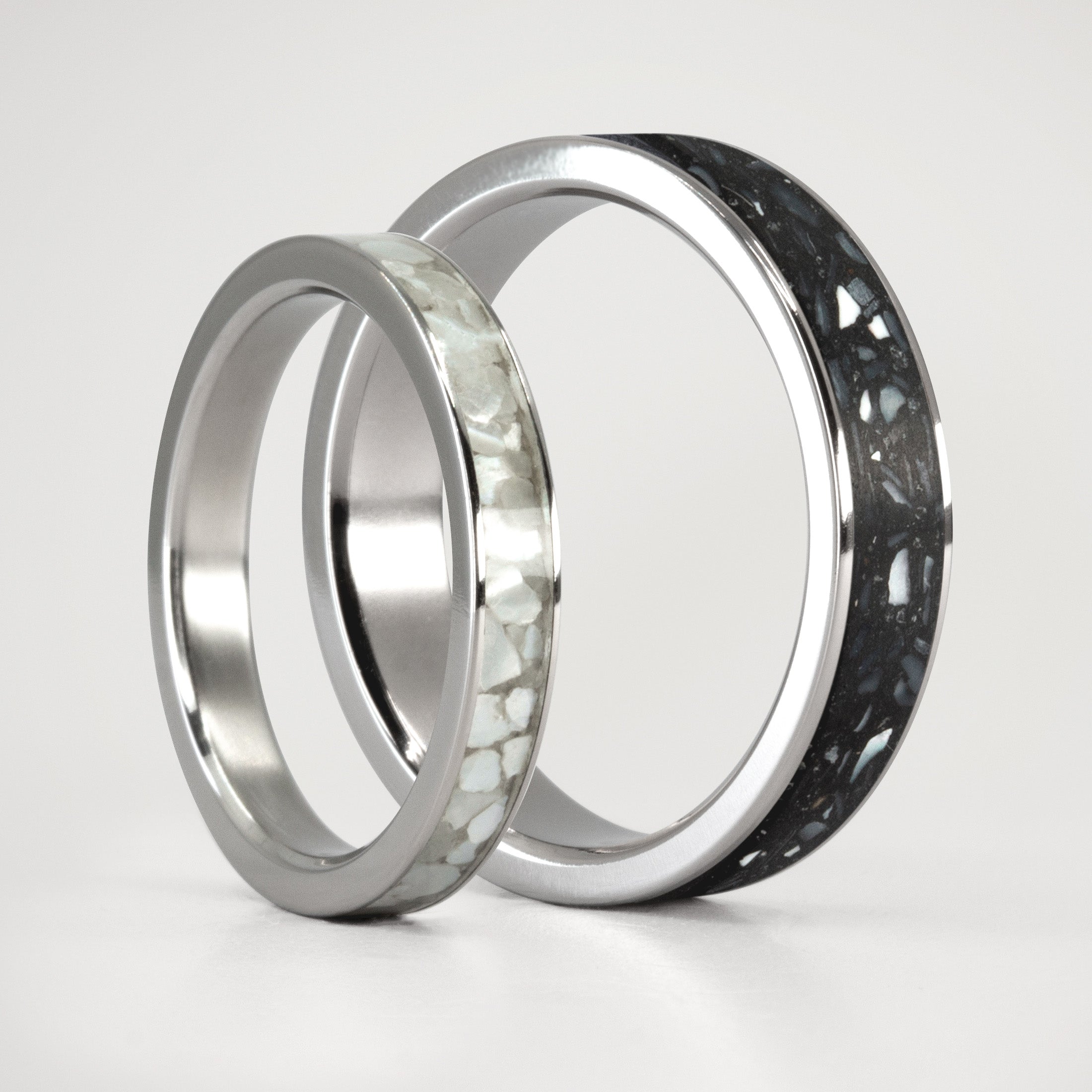 SET COMBINED NACRE BLACK CONCRETE AND TITANIUM